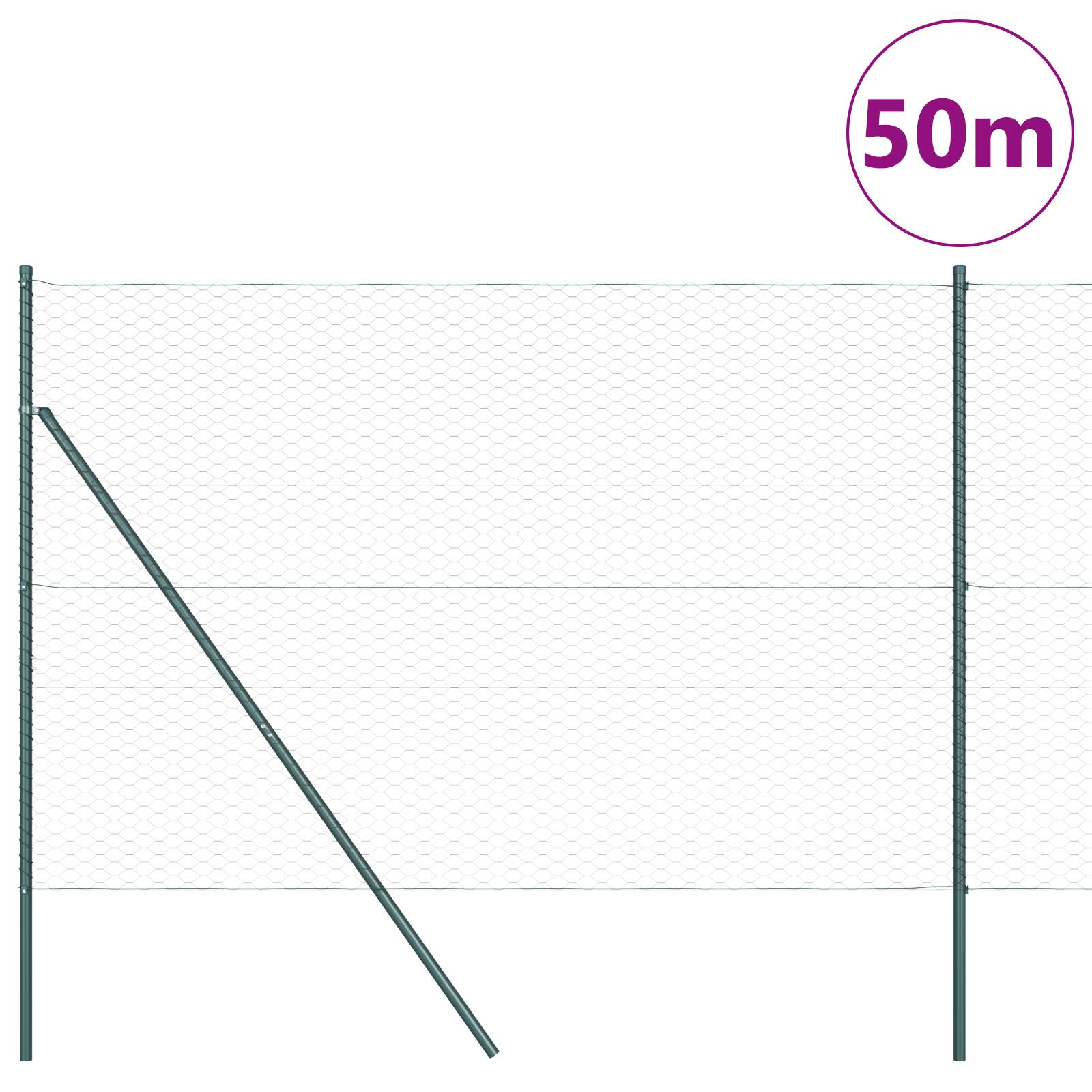 vidaXL Hexagonzaun Grau 1,5x50 m Stahl