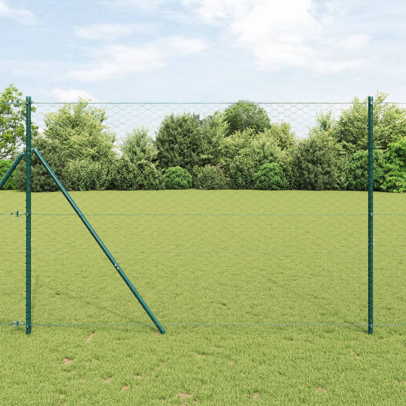 vidaXL Sechseckzaun Grau 1,6x50 m Stahl
