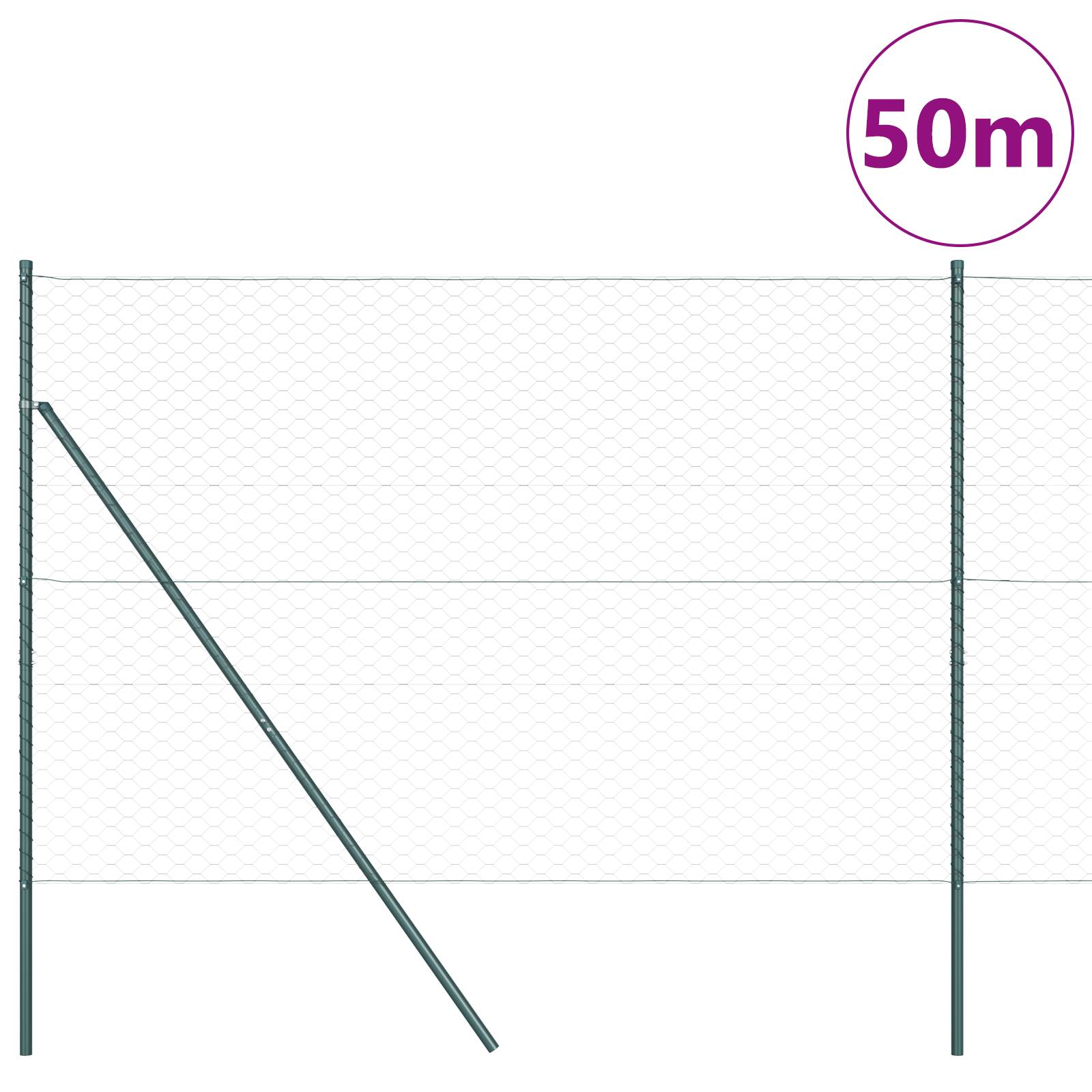vidaXL Sechseckzaun Grau 1,5x50 m Stahl