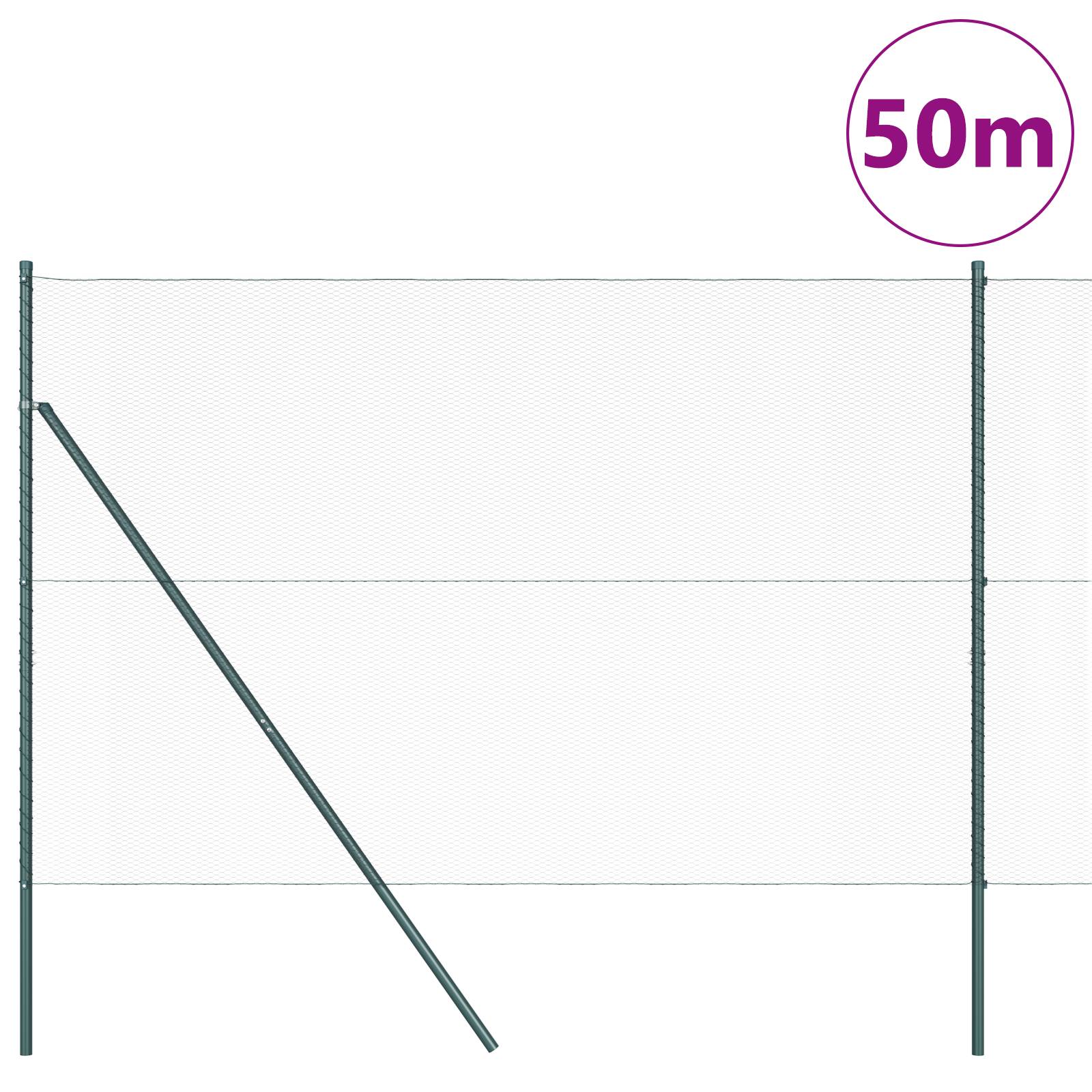 vidaXL Hexagonzaun Grau 1,6x50 m Stahl