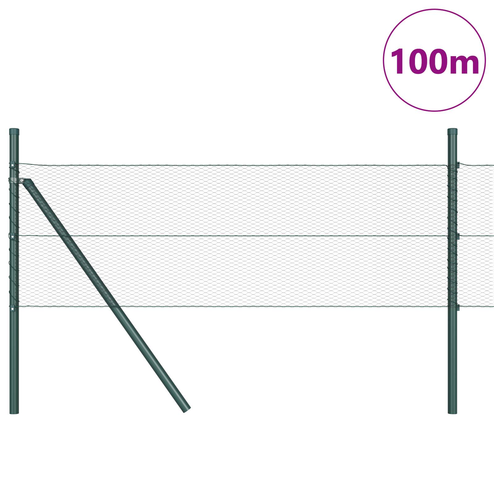 vidaXL Sechseckzaun Grau 0.8x100 m Stahl