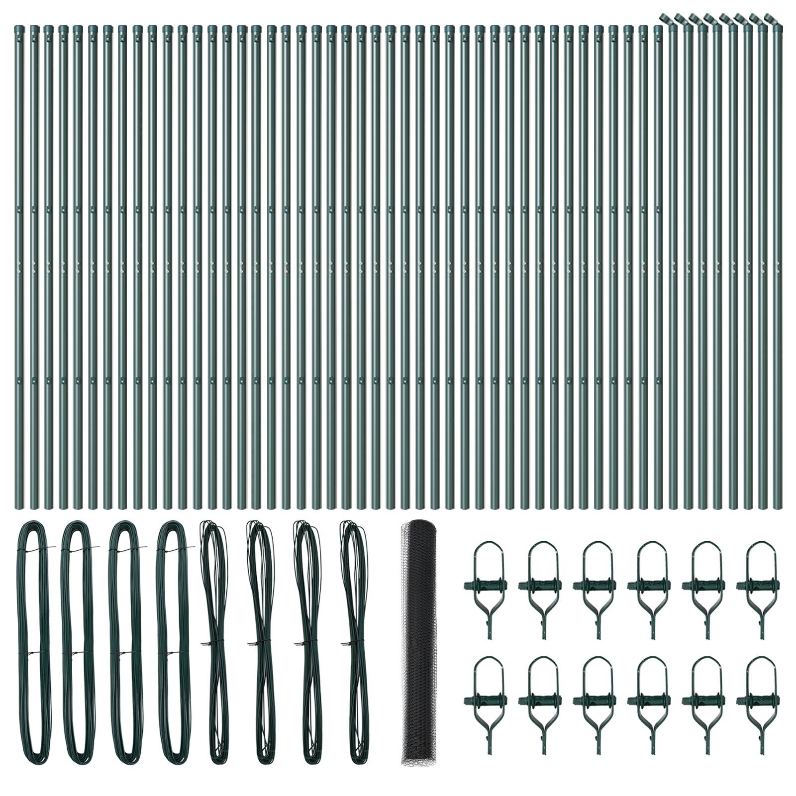 vidaXL Grauer Sechseckzaun 1x100 m Stahl