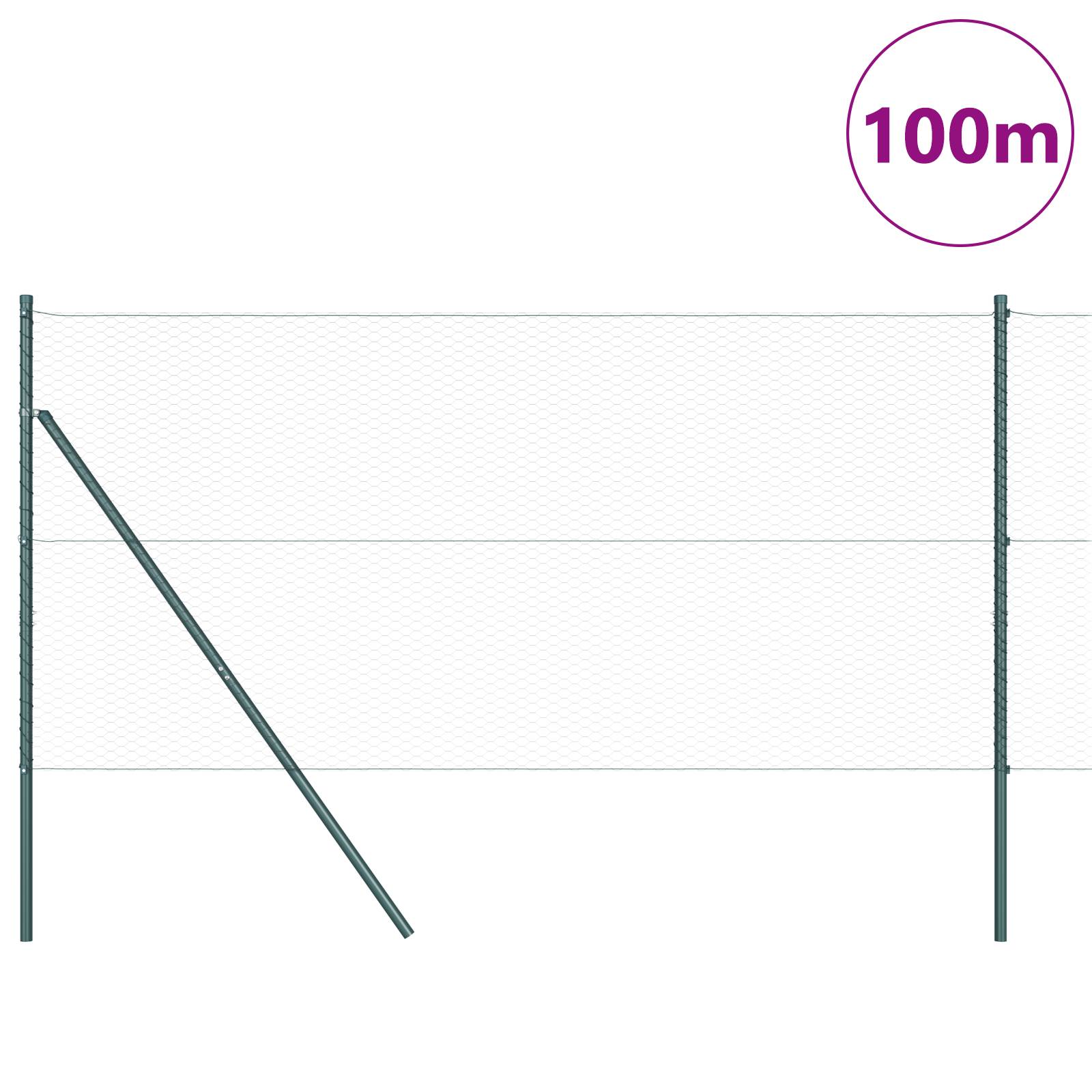 vidaXL Hexagonzaun Grau 1,2x100 m Stahl