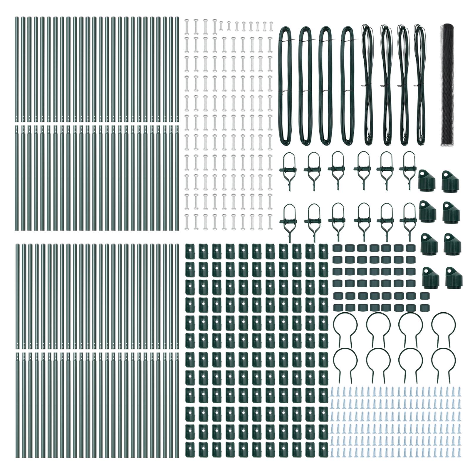 vidaXL Sechseckzaun Grau 1,6x100 m Stahl