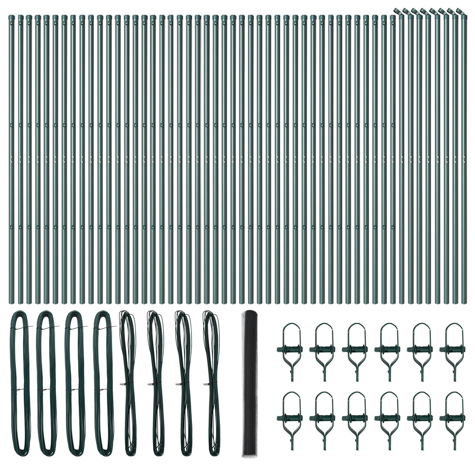 vidaXL Sechseckzaun Grau 1,6x100 m Stahl