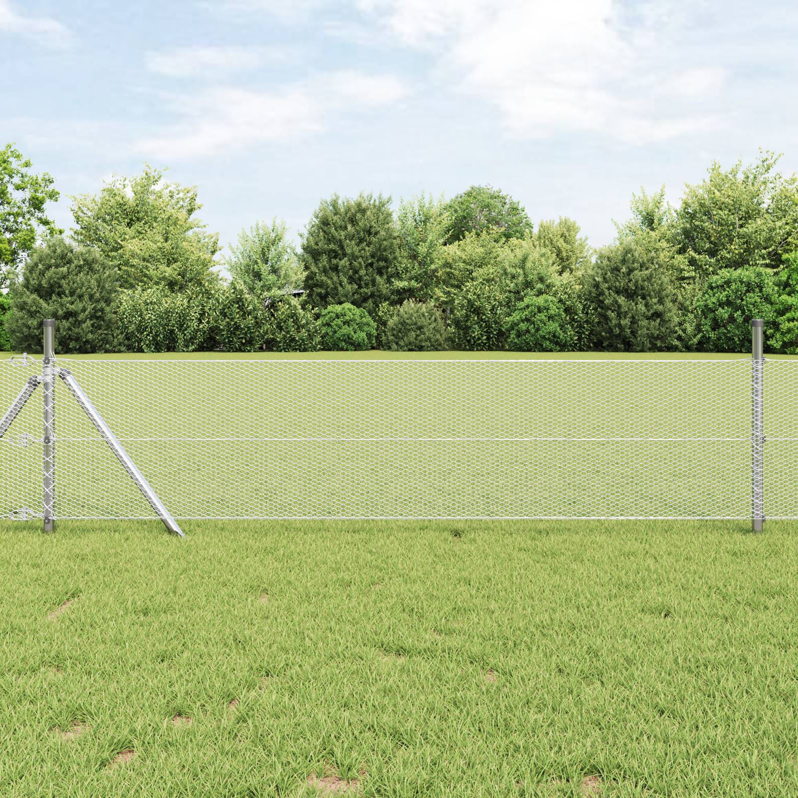 vidaXL Hexagon-Zaun 0,6x100 m verzinkter Stahl