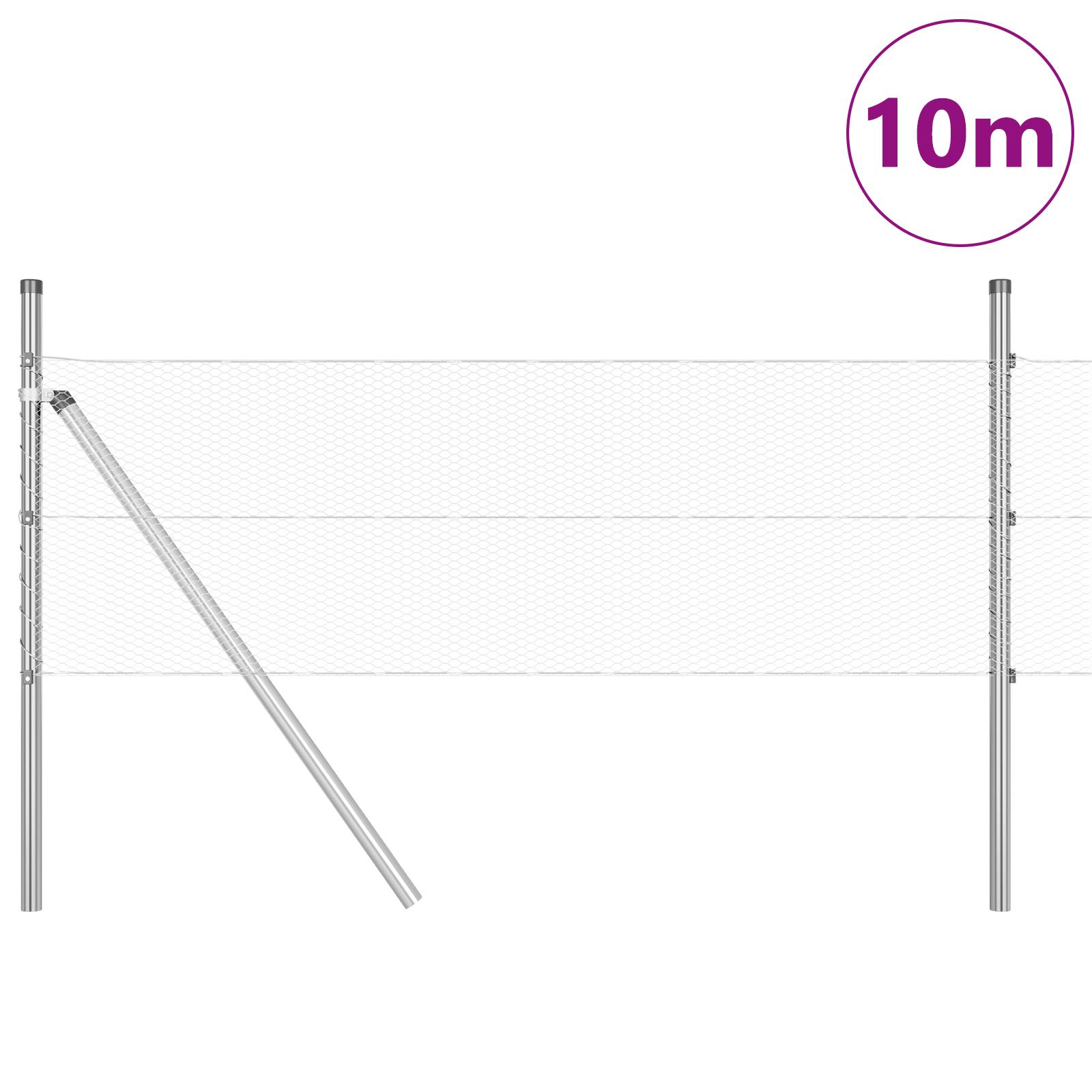 vidaXL Sechseckzaun 0,4x10 m Verzinkter Stahl
