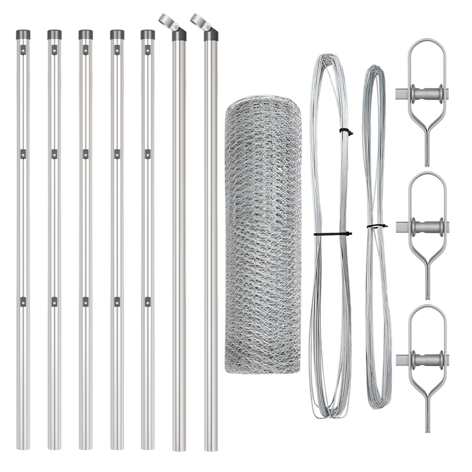 vidaXL Sechseckzaun 0.5x10 m Verzinkter Stahl