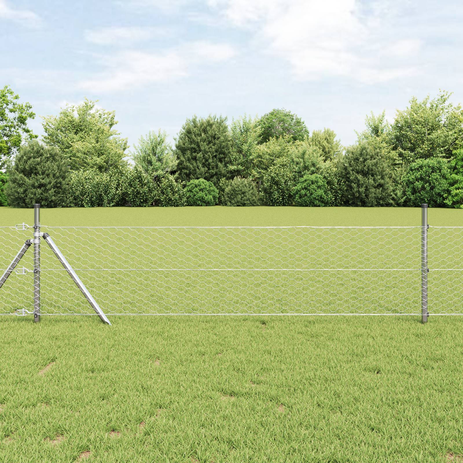 vidaXL Sechseckzaun 0,5x50 m Verzinkter Stahl