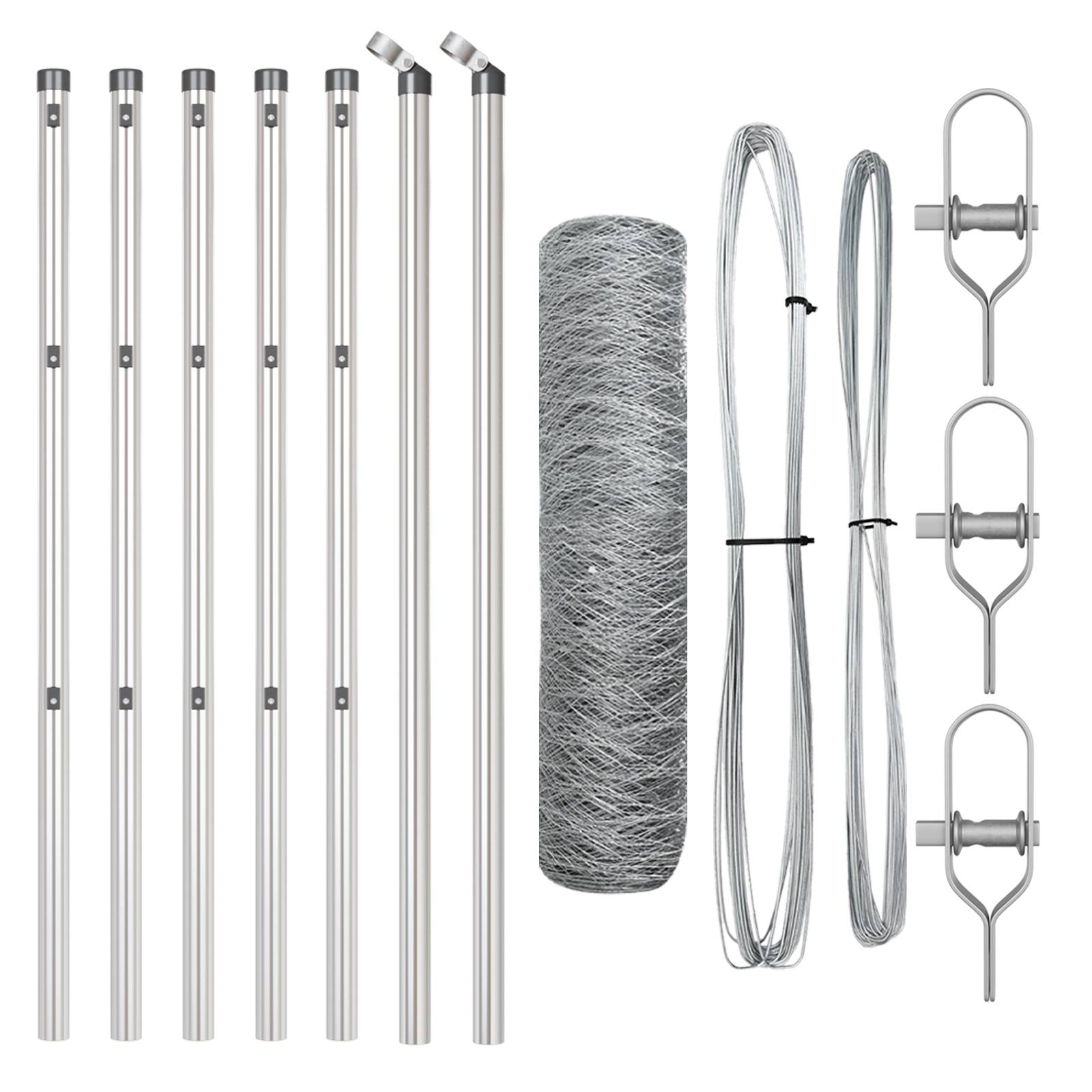 vidaXL Sechseckiger Zaun 0,5x10 m Verzinkter Stahl