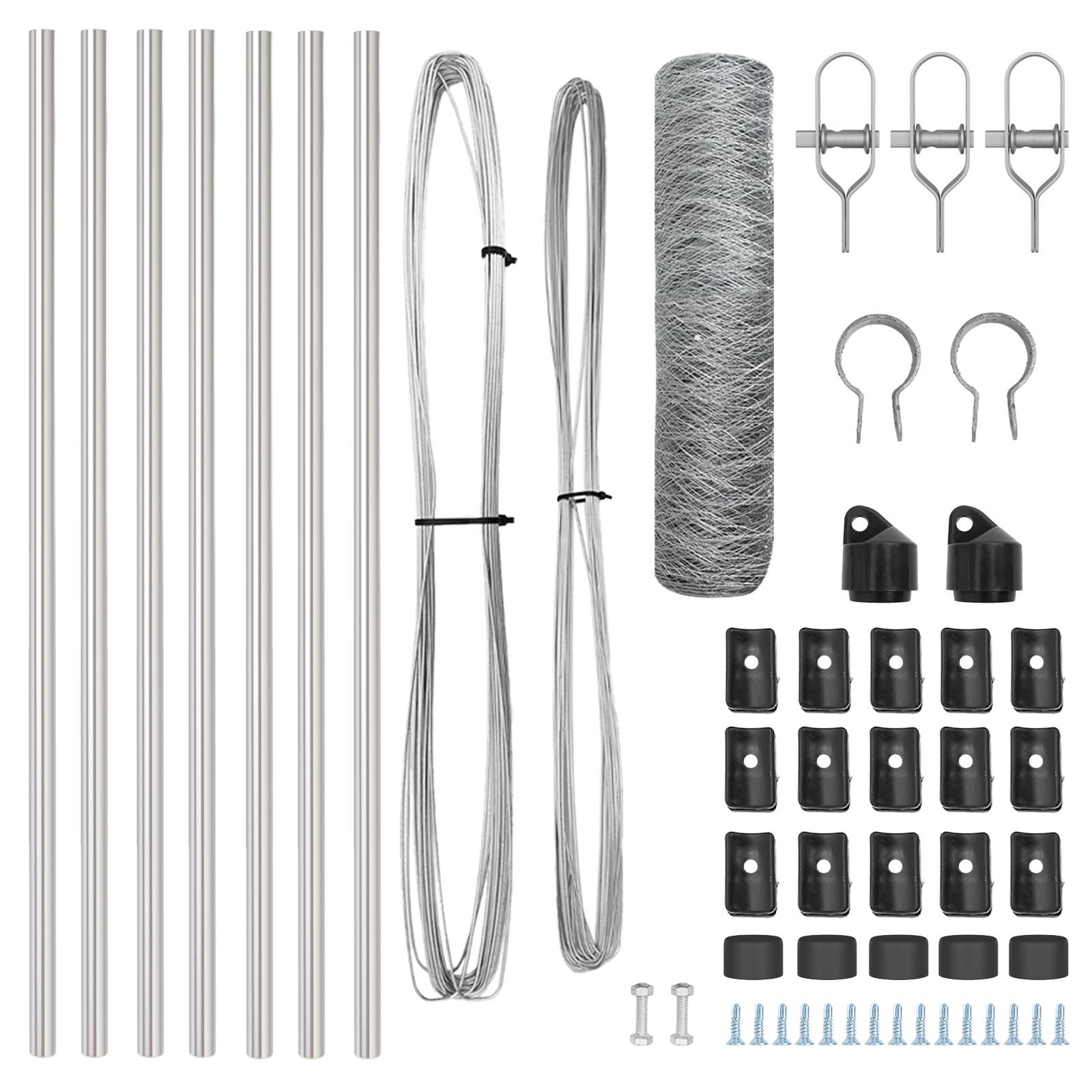 vidaXL Sechseckiger Zaun 0,5x10 m Verzinkter Stahl