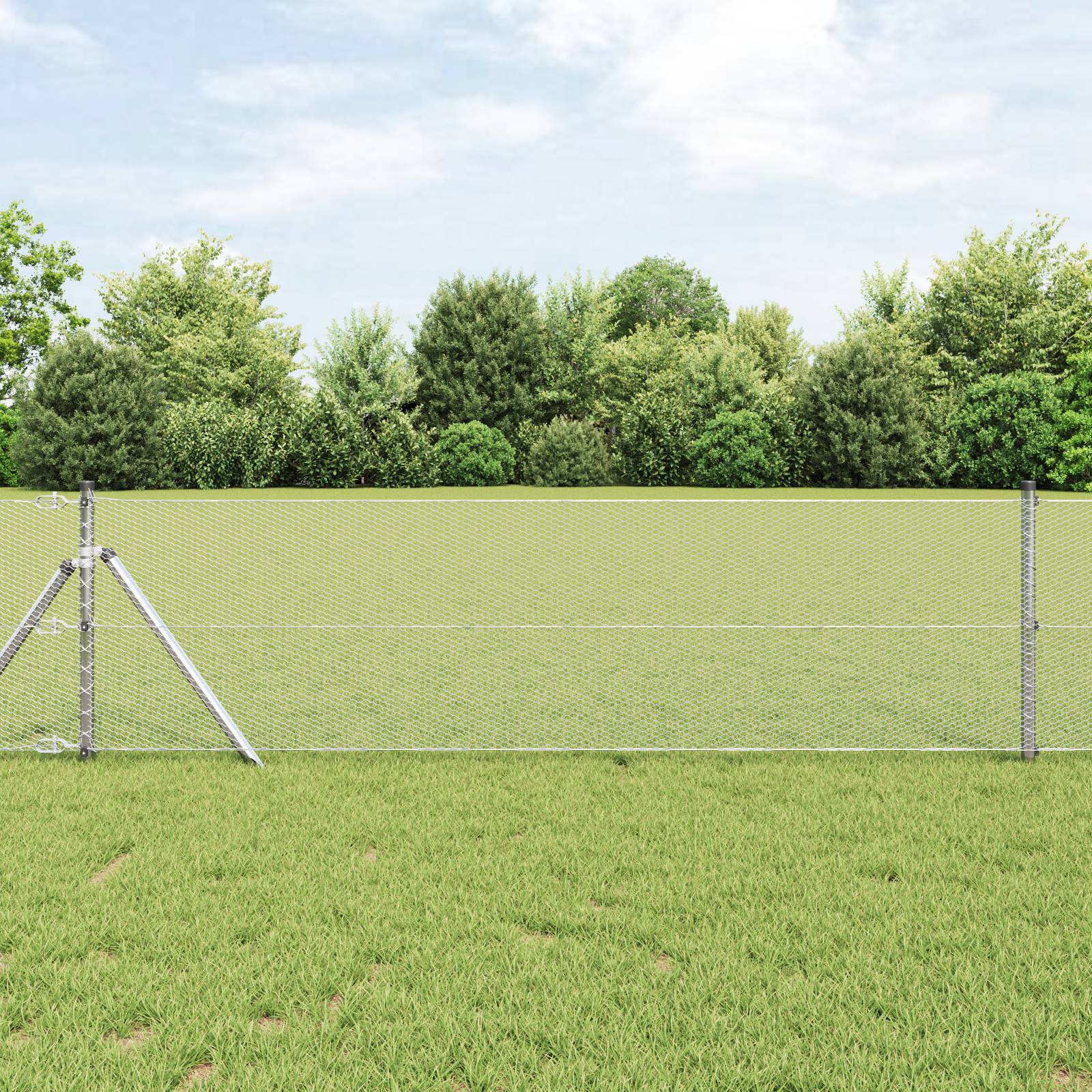 vidaXL Sechseckzaun 0,6x10 m Verzinkter Stahl