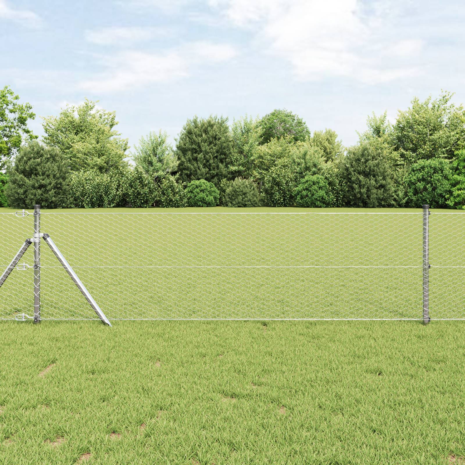 vidaXL Hexagonzaun 0,6x10 m Verzinkter Stahl