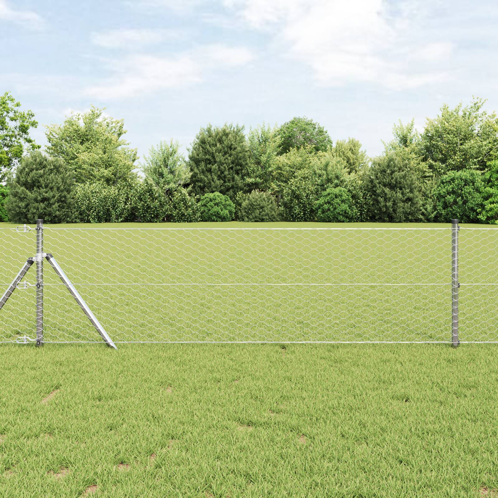 vidaXL Sechseckzaun 0.6x10 m Verzinkter Stahl