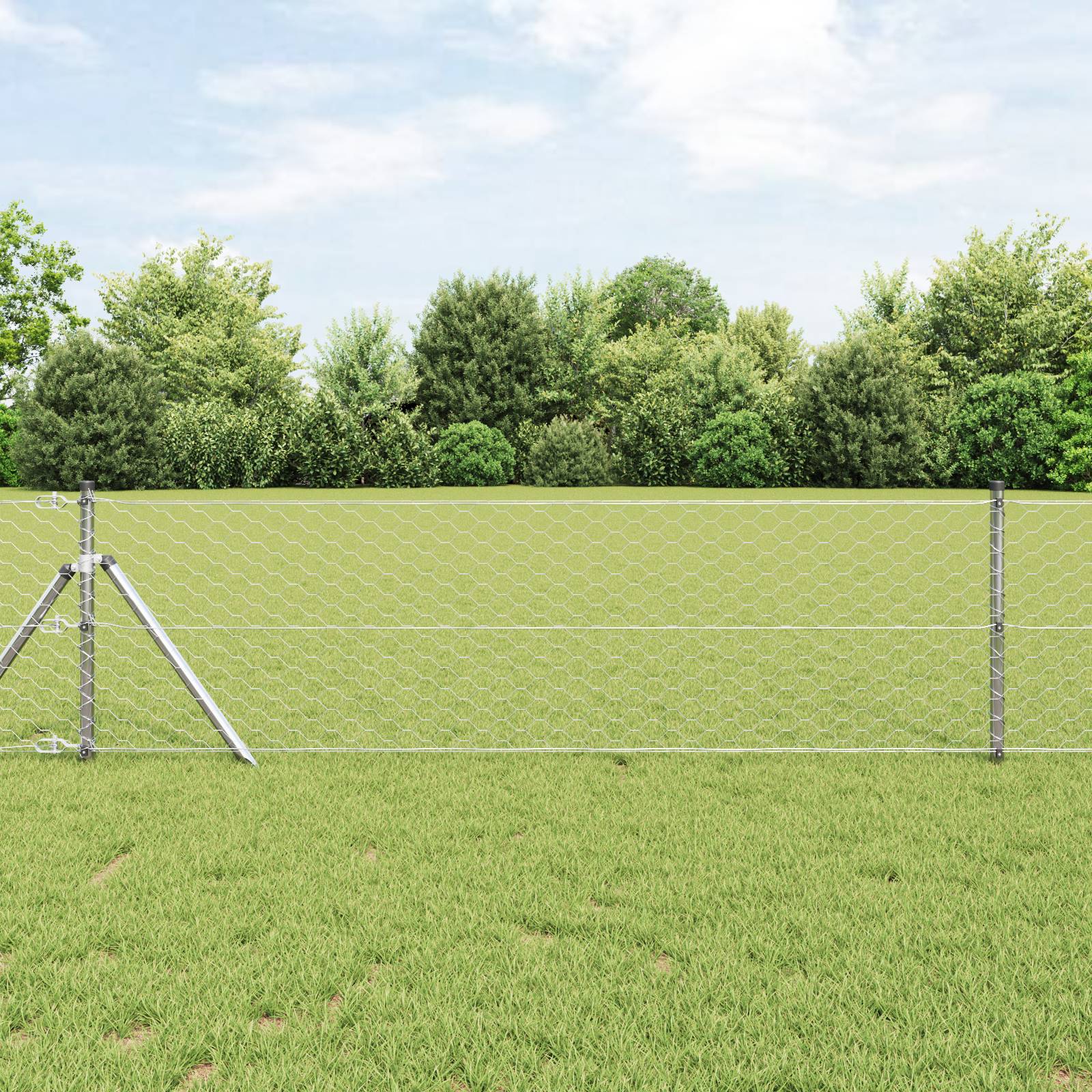 vidaXL Hexagonzaun 0,6x10 m Feuerverzinkter Stahl