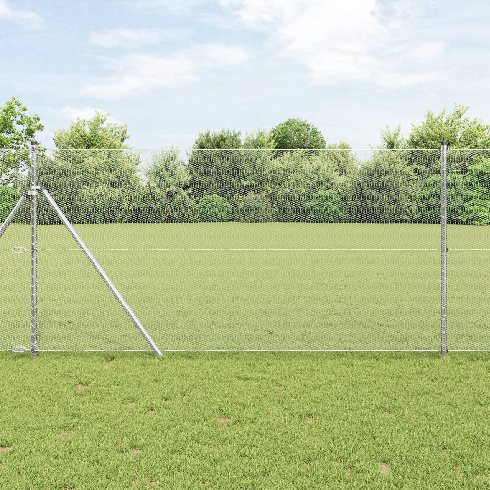 vidaXL Sechseckzaun 1.2x10 m verzinkter Stahl
