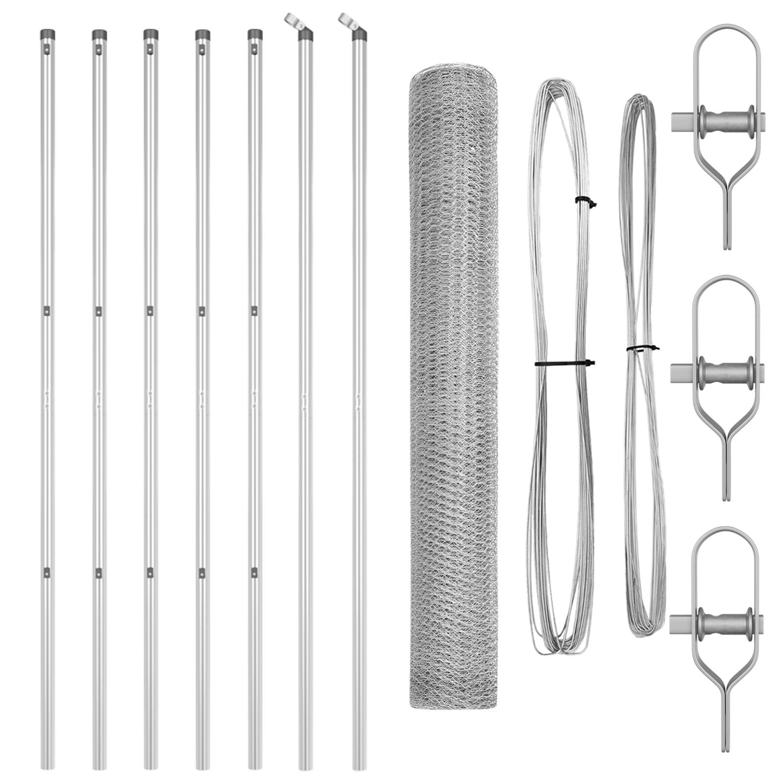 vidaXL Sechseckzaun 1,4x10 m Verzinkter Stahl