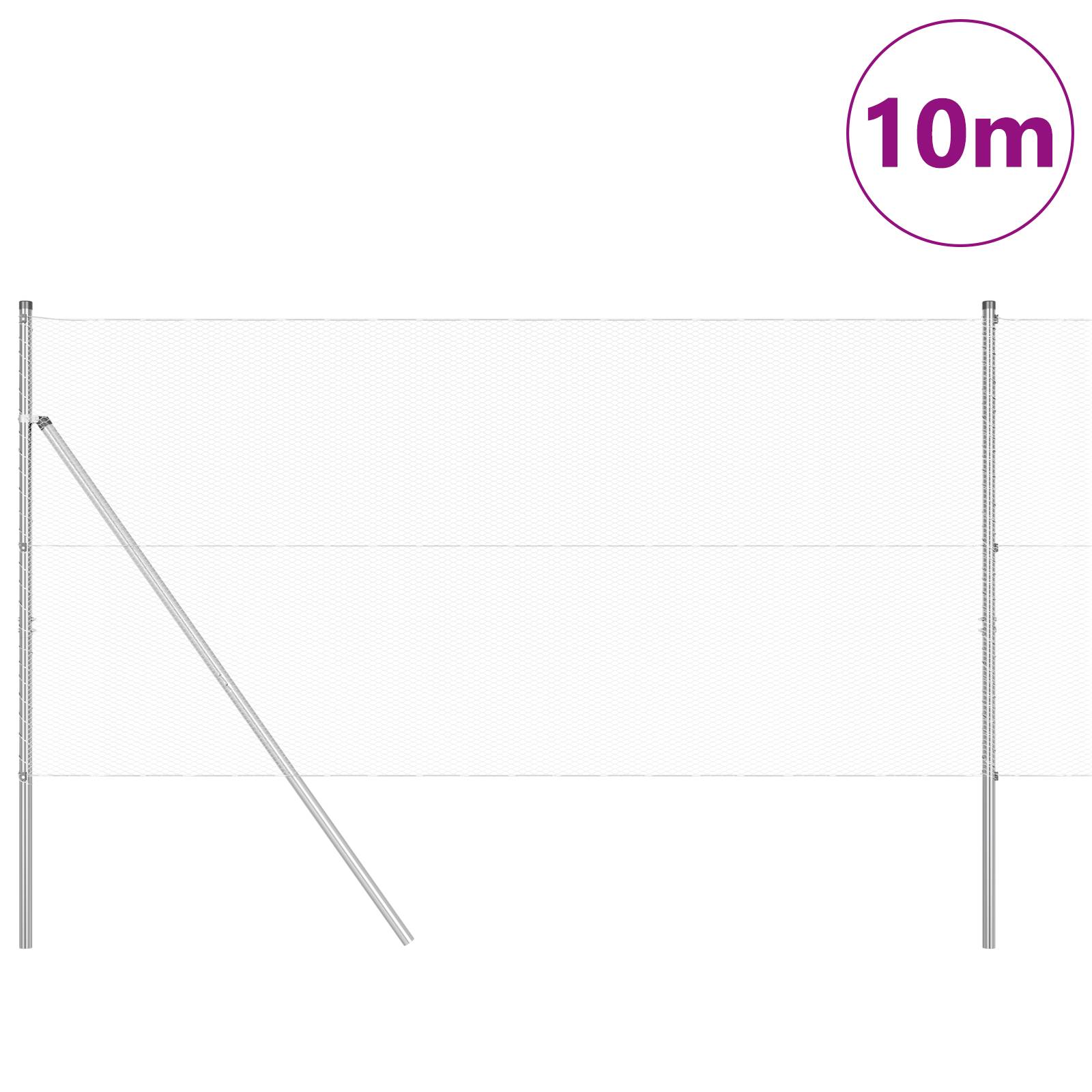 vidaXL Sechseckzaun 1x10 m Verzinkter Stahl
