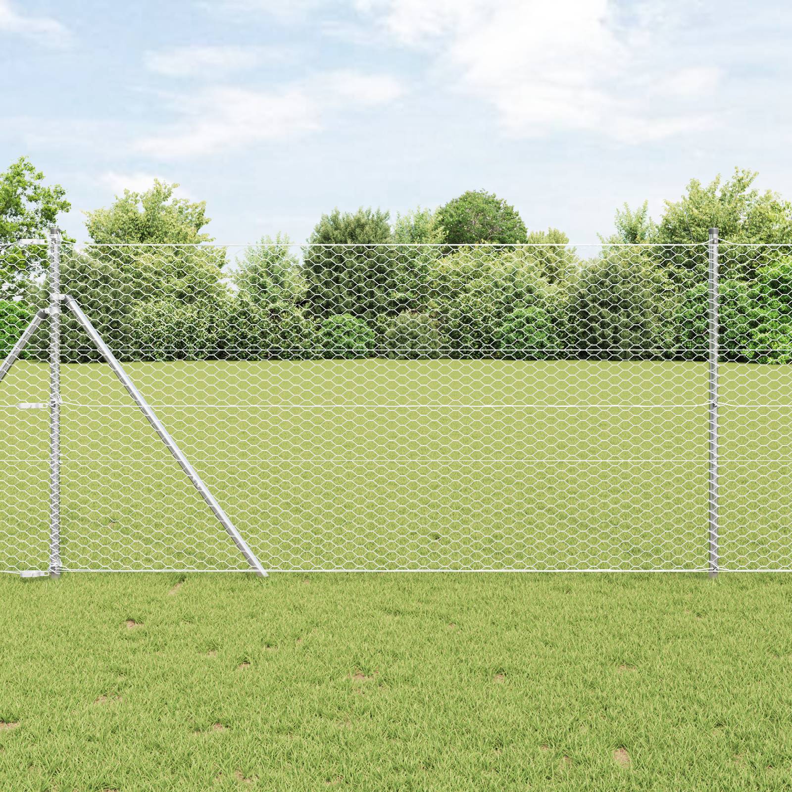 vidaXL Sechseckzaun 1.2x100 m Verzinkter Stahl