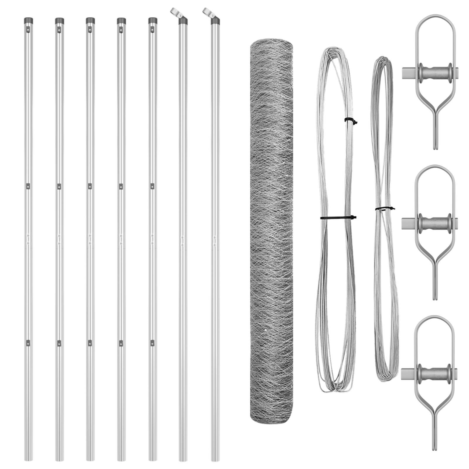 vidaXL Hexagonzaun 1,4 x 10 m Verzinkter Stahl