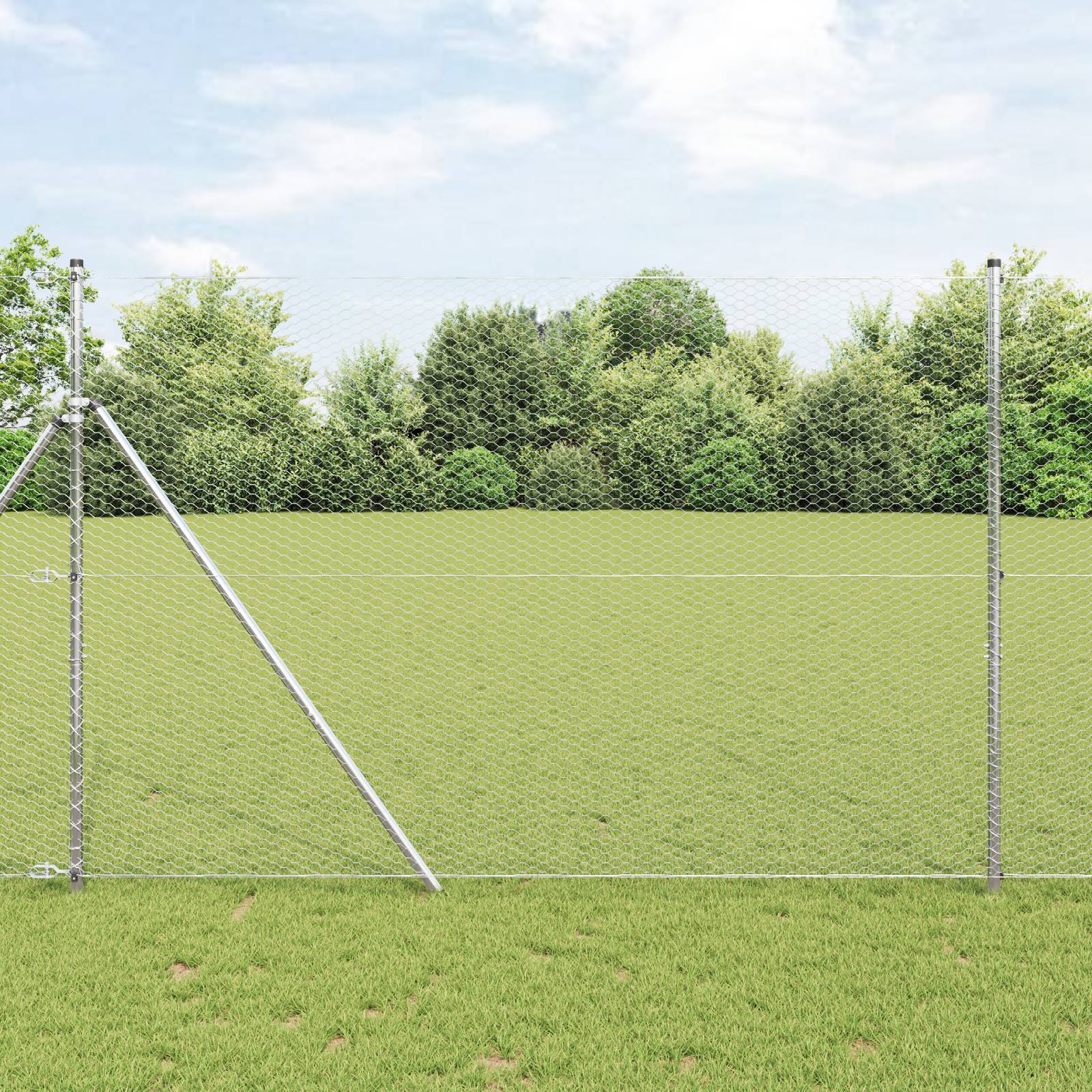 vidaXL Sechseckzaun 1,6x10 m Verzinkter Stahl
