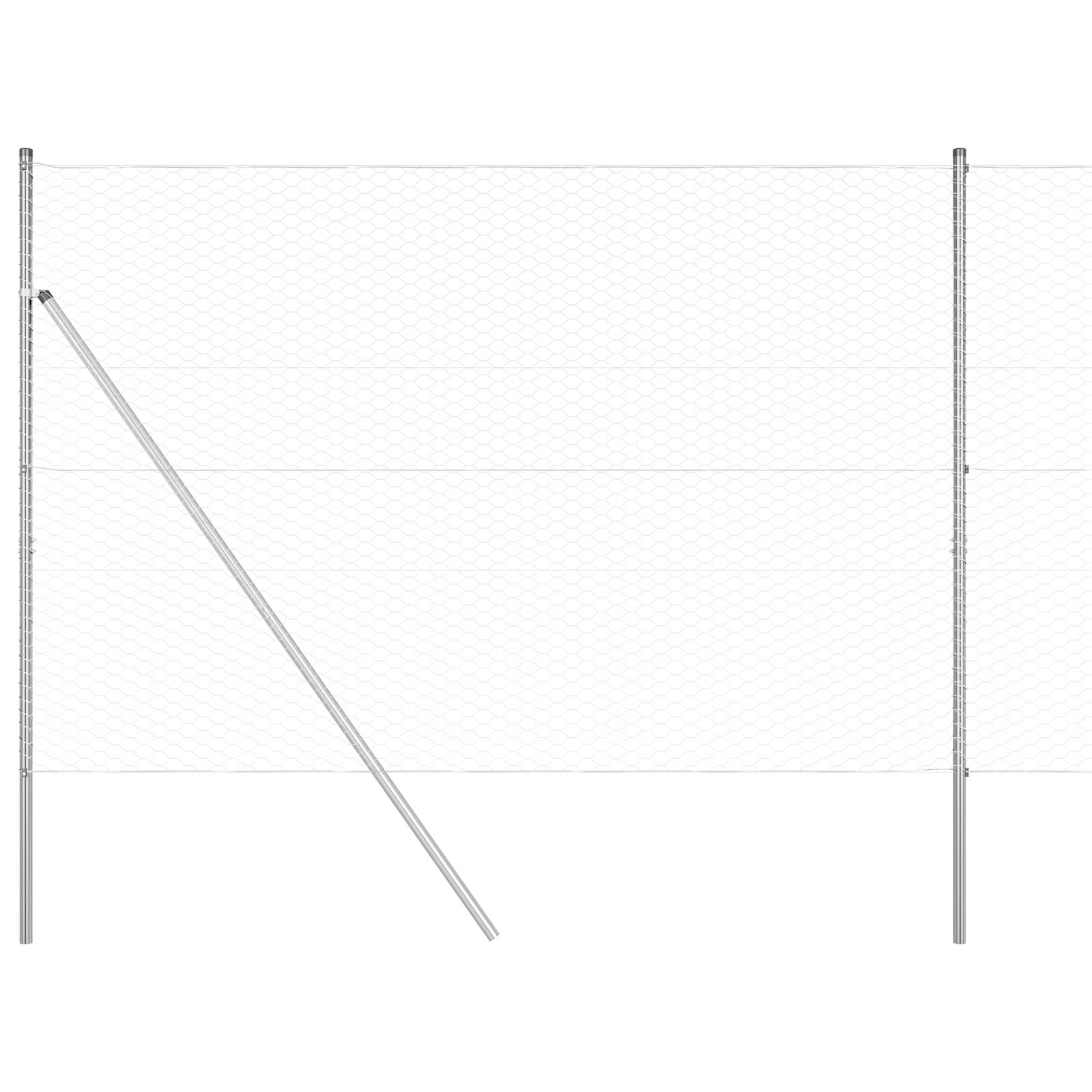 vidaXL Hexagonzaun 1,5x100 m Galvanisierter Stahl