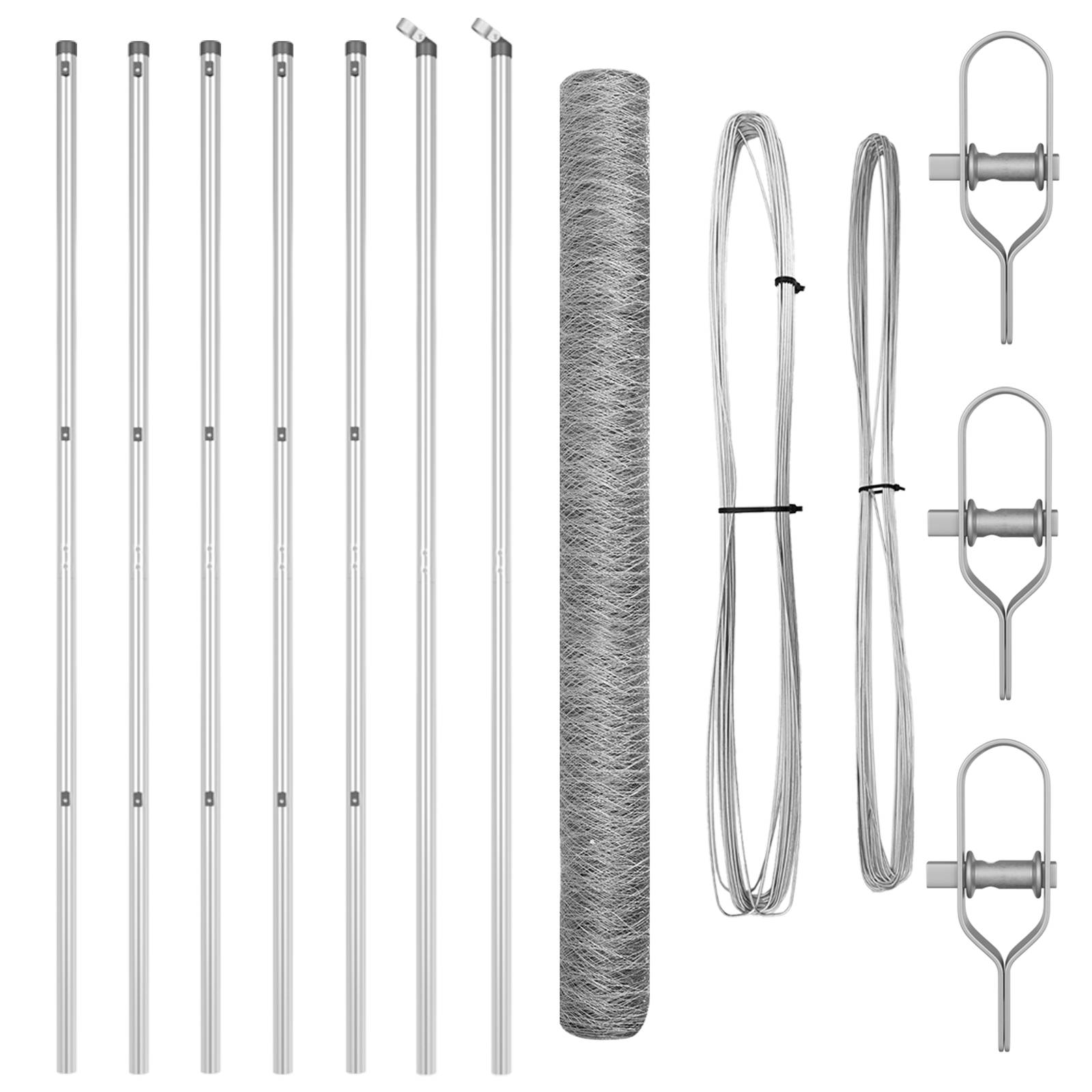 vidaXL Sechseckzaun 1,5x10 m Verzinkter Stahl