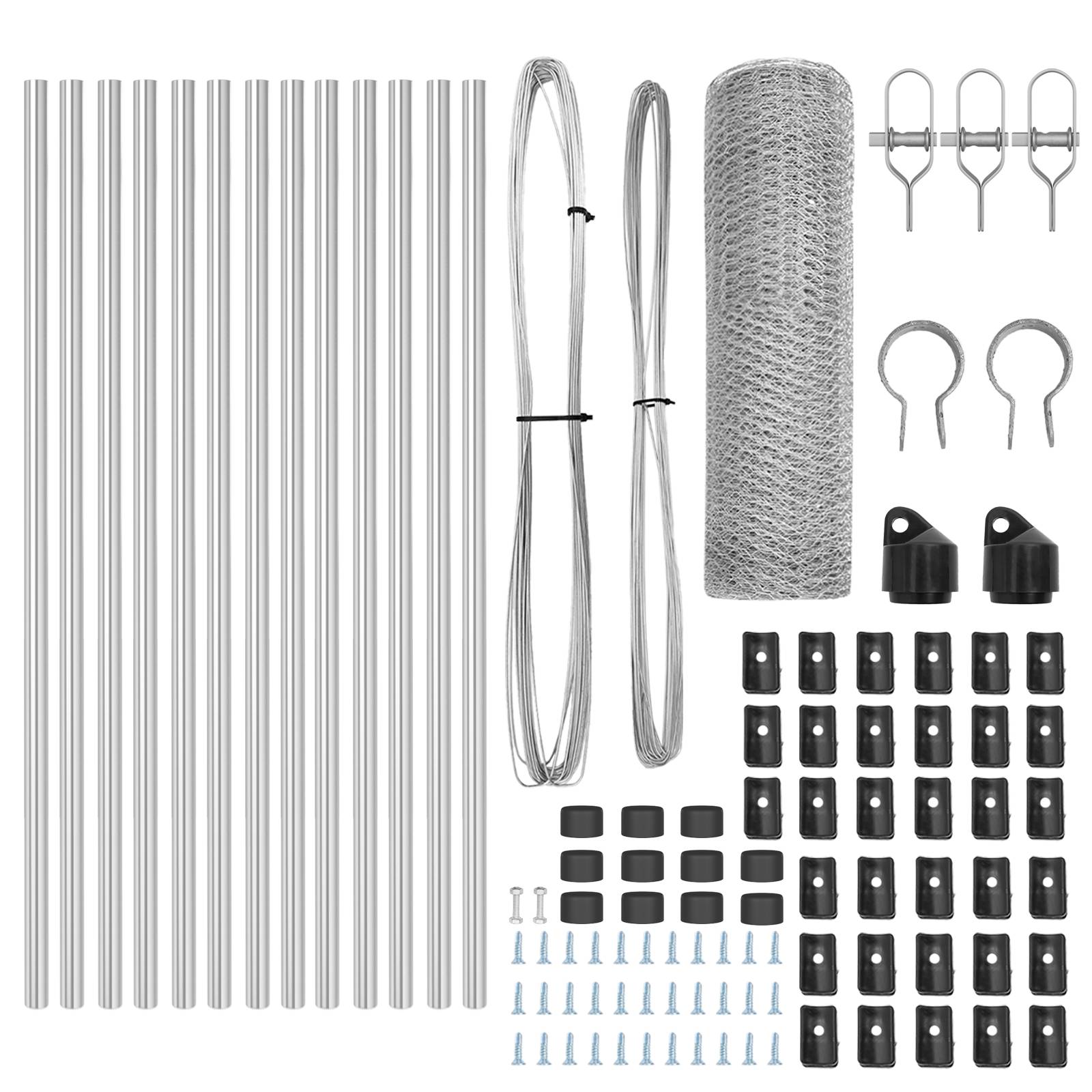 vidaXL Zaunset Set aus 2 Feuerverzinkter Stahl 25 x 0,5 m Robuster