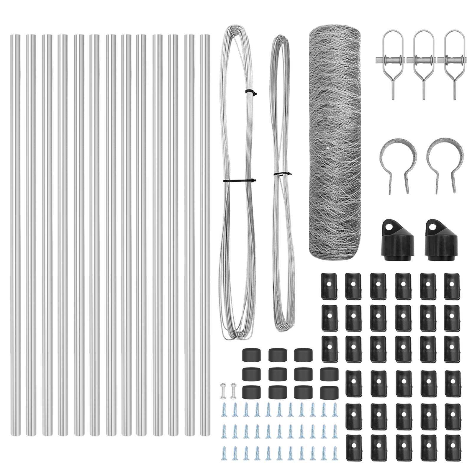 vidaXL Zaun Set Set aus 2 Feuerverzinkter Stahl