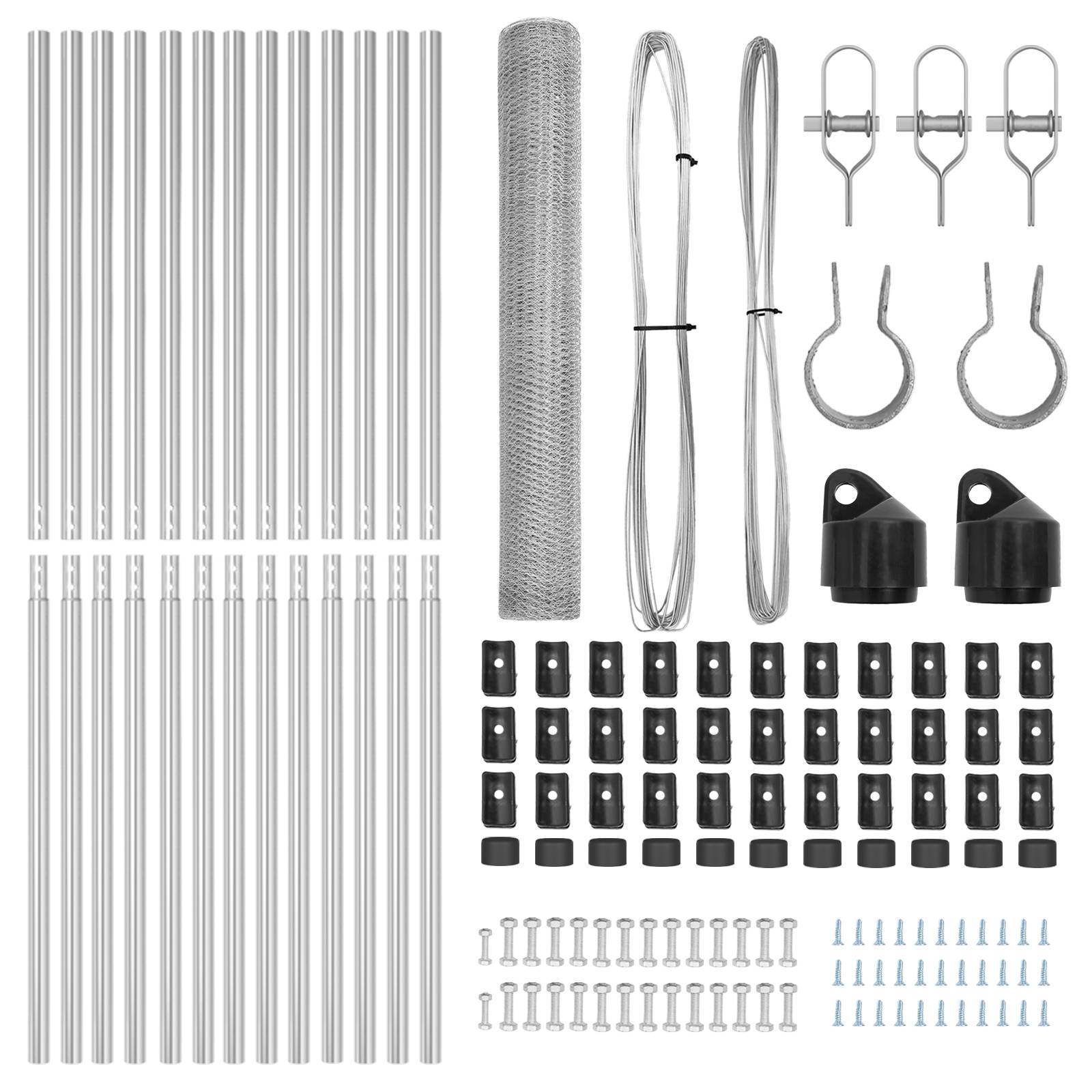vidaXL Zaunset Set aus 2 Verzinkter Stahl 25 m Langlebig Outdoor Zaun