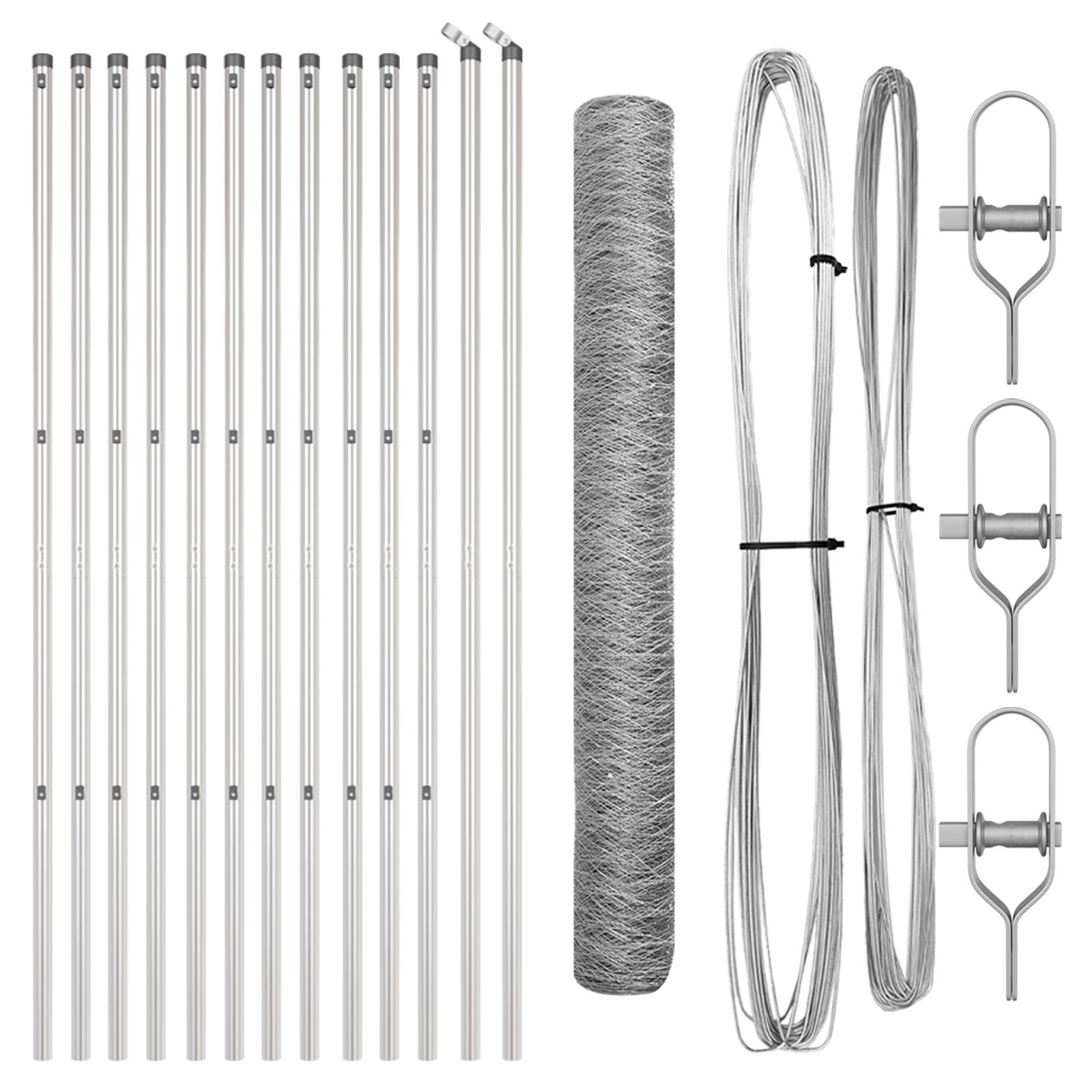 vidaXL Zaun Set Set von 2 Verzinkter Stahl 25 x 1,2 m Langlebig