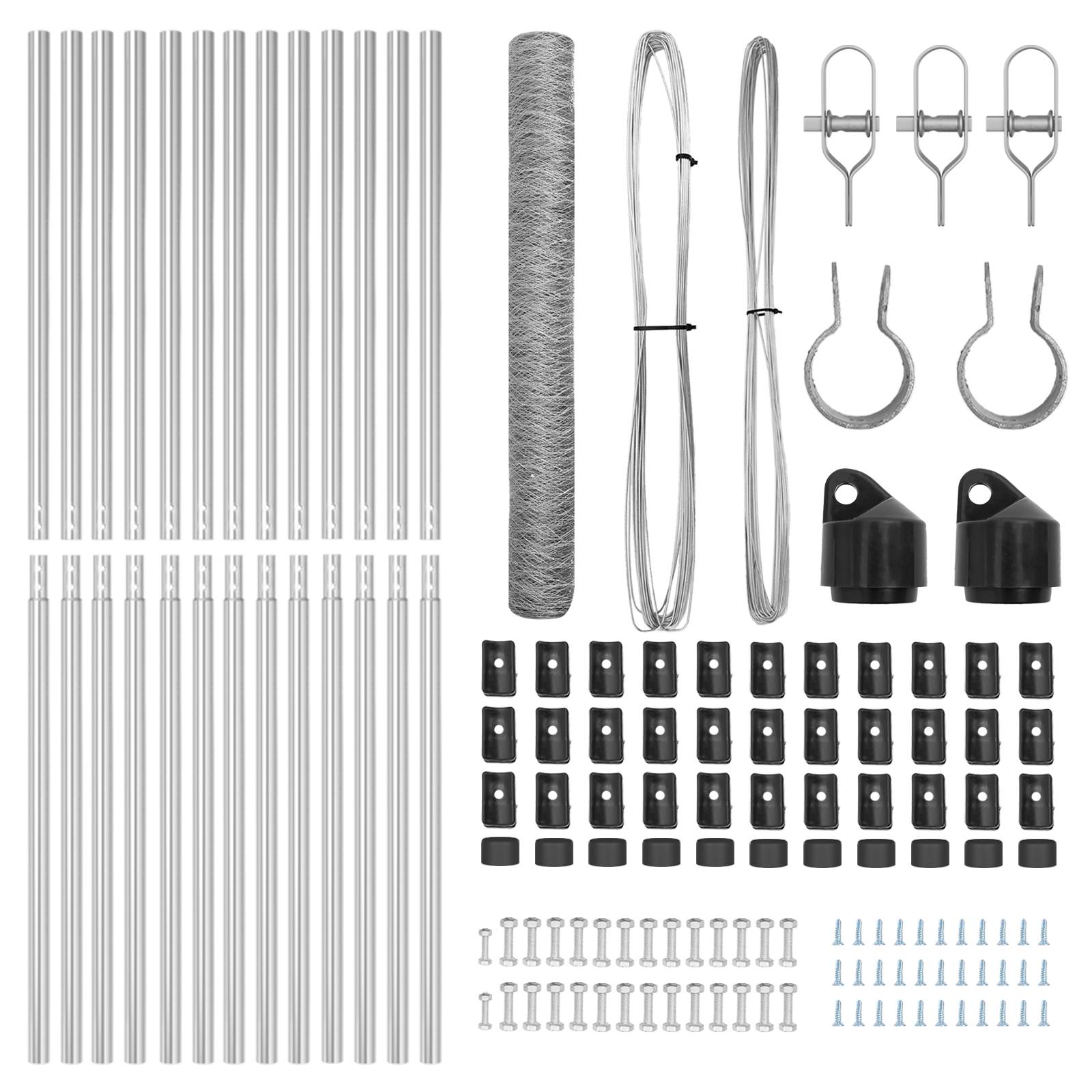vidaXL Zaun Set Set von 2 Verzinkter Stahl 25 x 1,2 m Langlebig