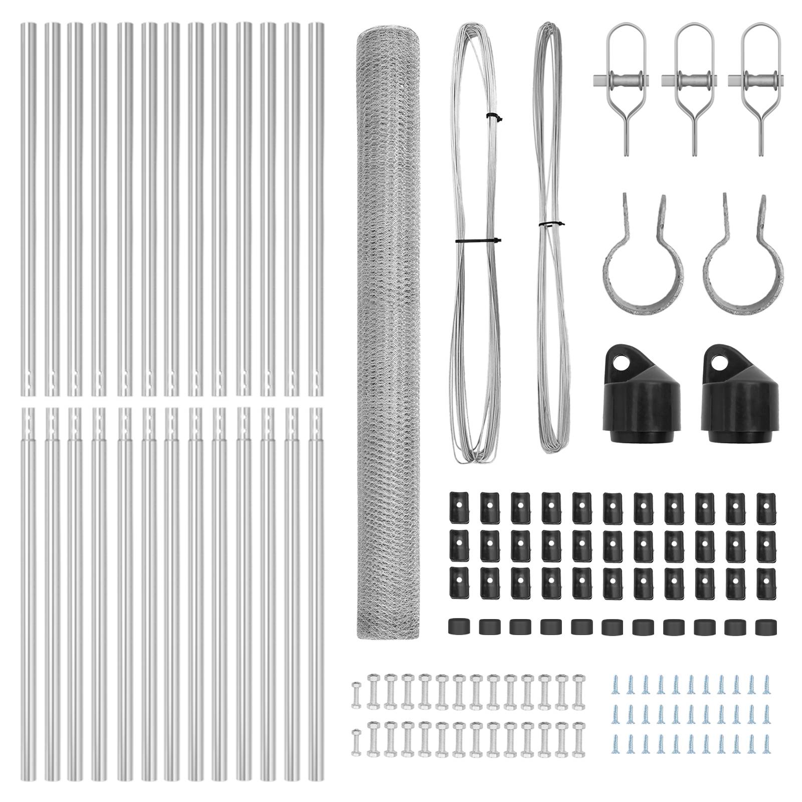 vidaXL Zaun Set 2er Set Feuerverzinkter Stahl 25 x 1,5 m Langlebig