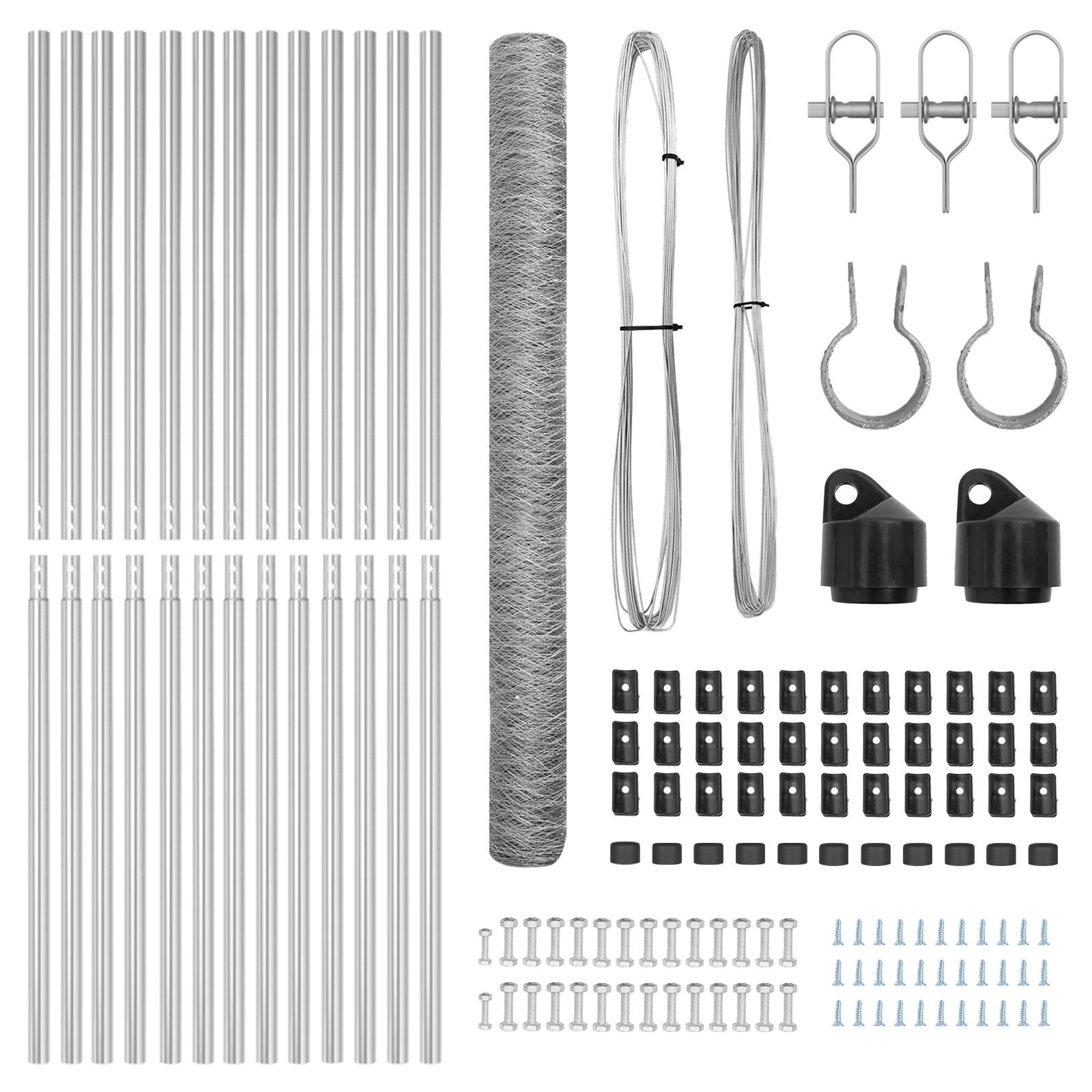 vidaXL Zaunset Set von 2 Verzinkter Stahl 25 x 1,5 m Langlebig