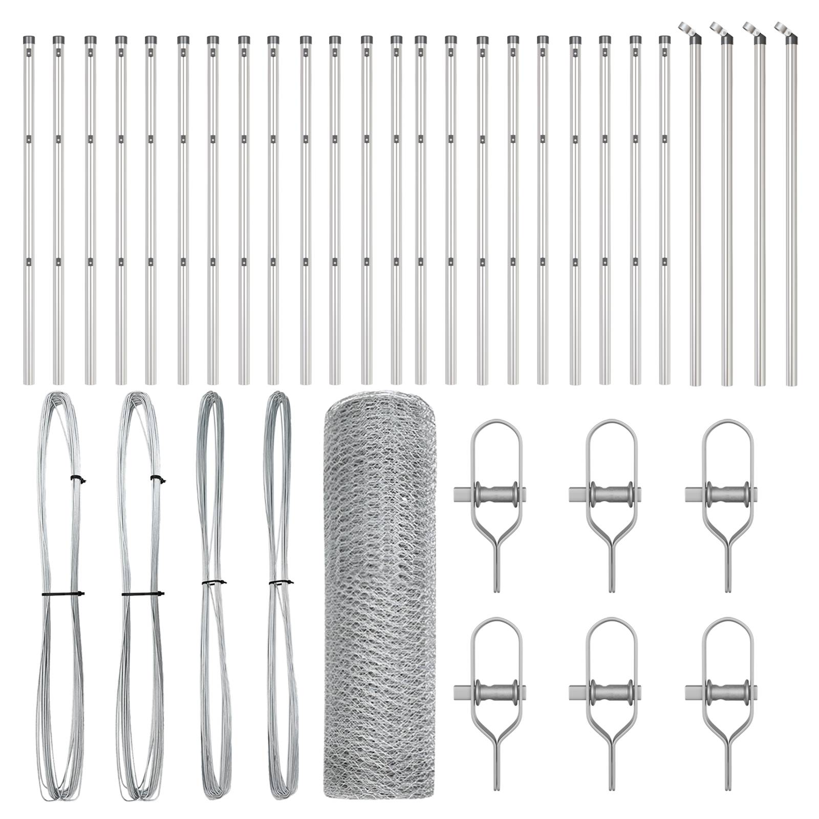 vidaXL Hexagonzaun 0,6x50 m Verzinkter Stahl