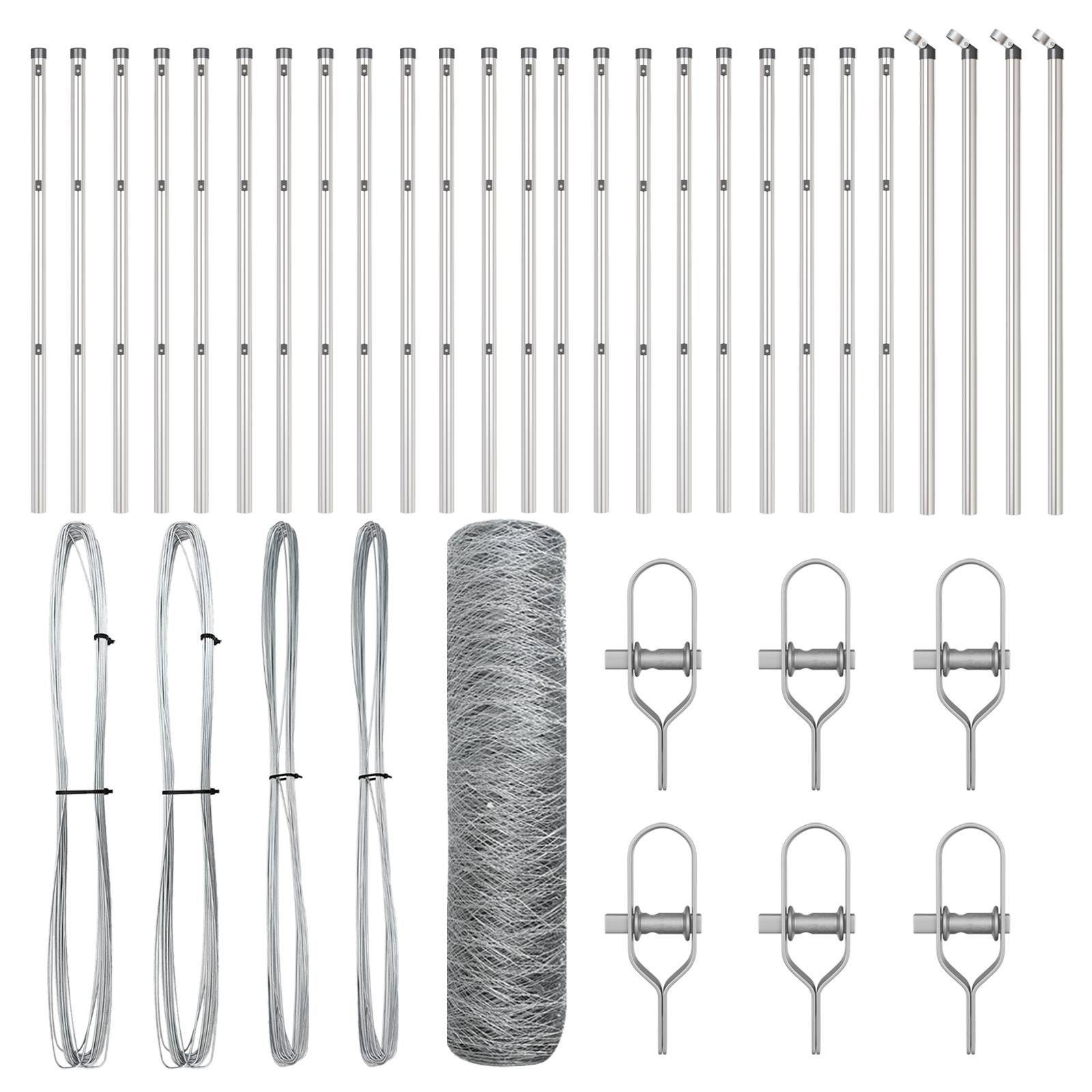 vidaXL Sechseckzaun 0.6x50 m Verzinkter Stahl