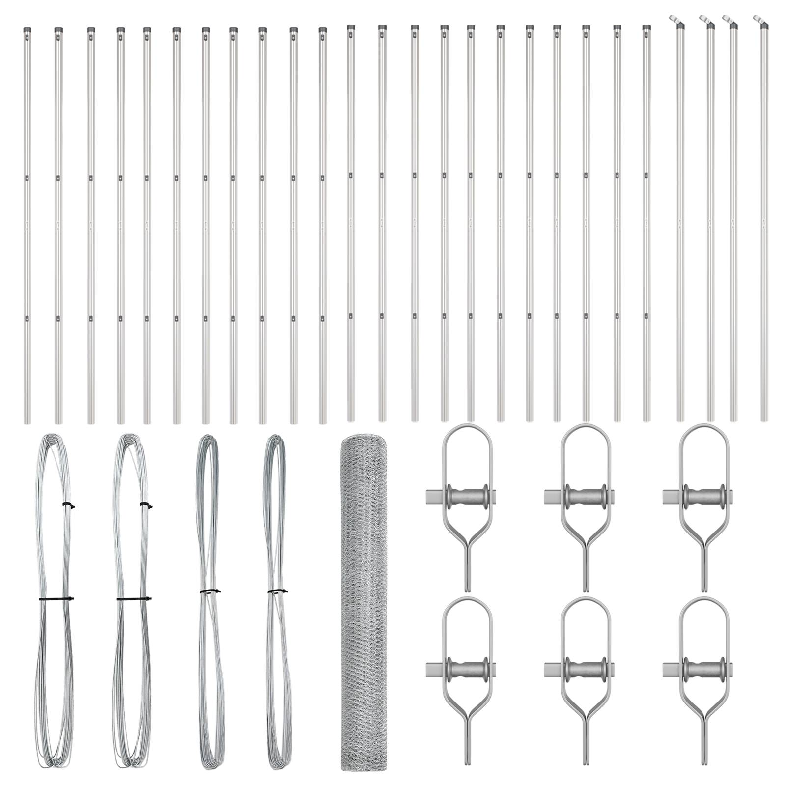 vidaXL Hexagonzaun 1x100 m Verzinkter Stahl