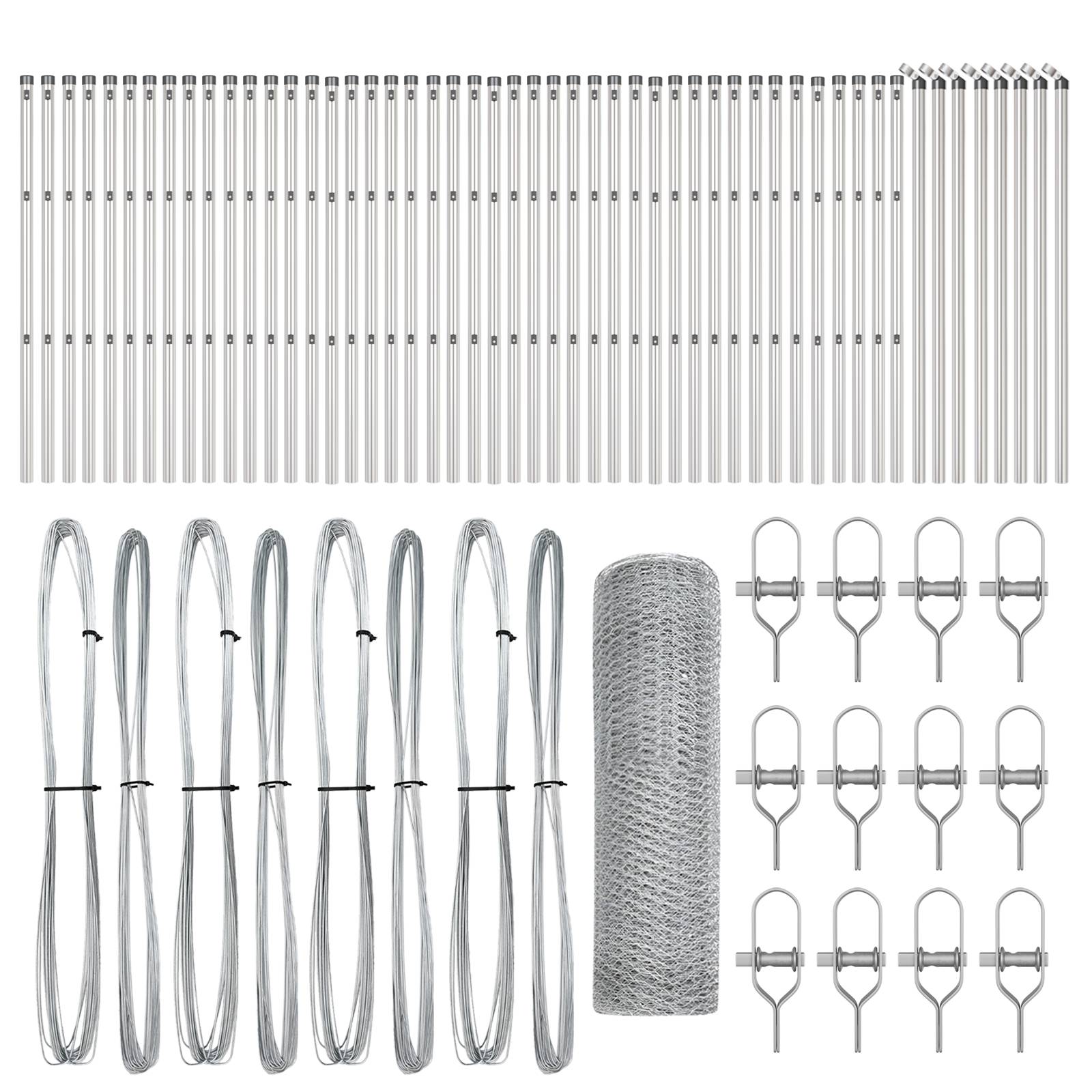 vidaXL Sechskantzaun 0,5x100 m Galvanisierter Stahl