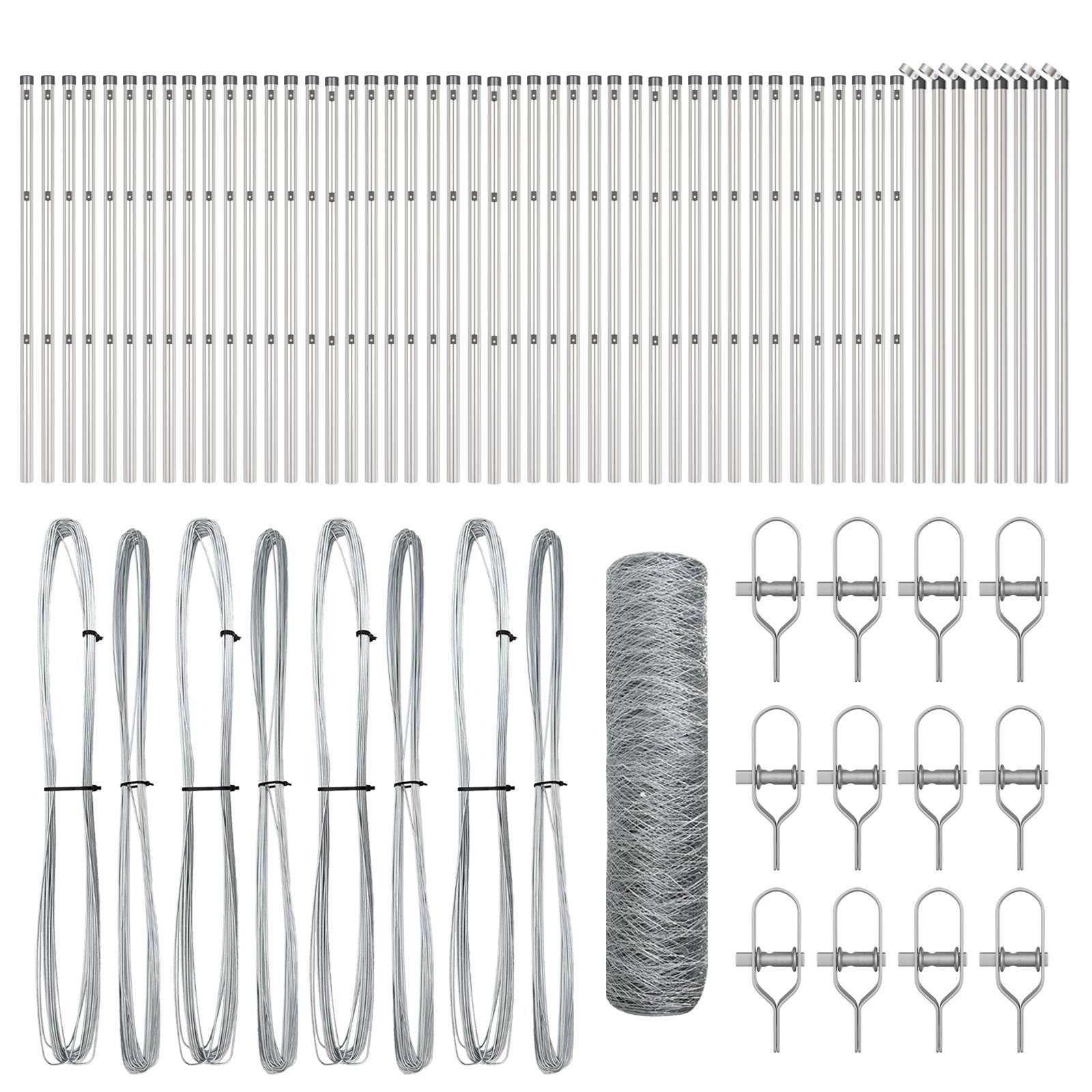 vidaXL Sechseckzaun 0.8x100 m Verzinkter Stahl