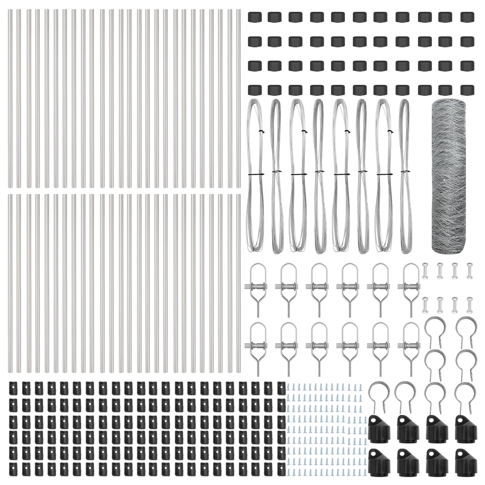 vidaXL Sechseckzaun 0.8x100 m Verzinkter Stahl