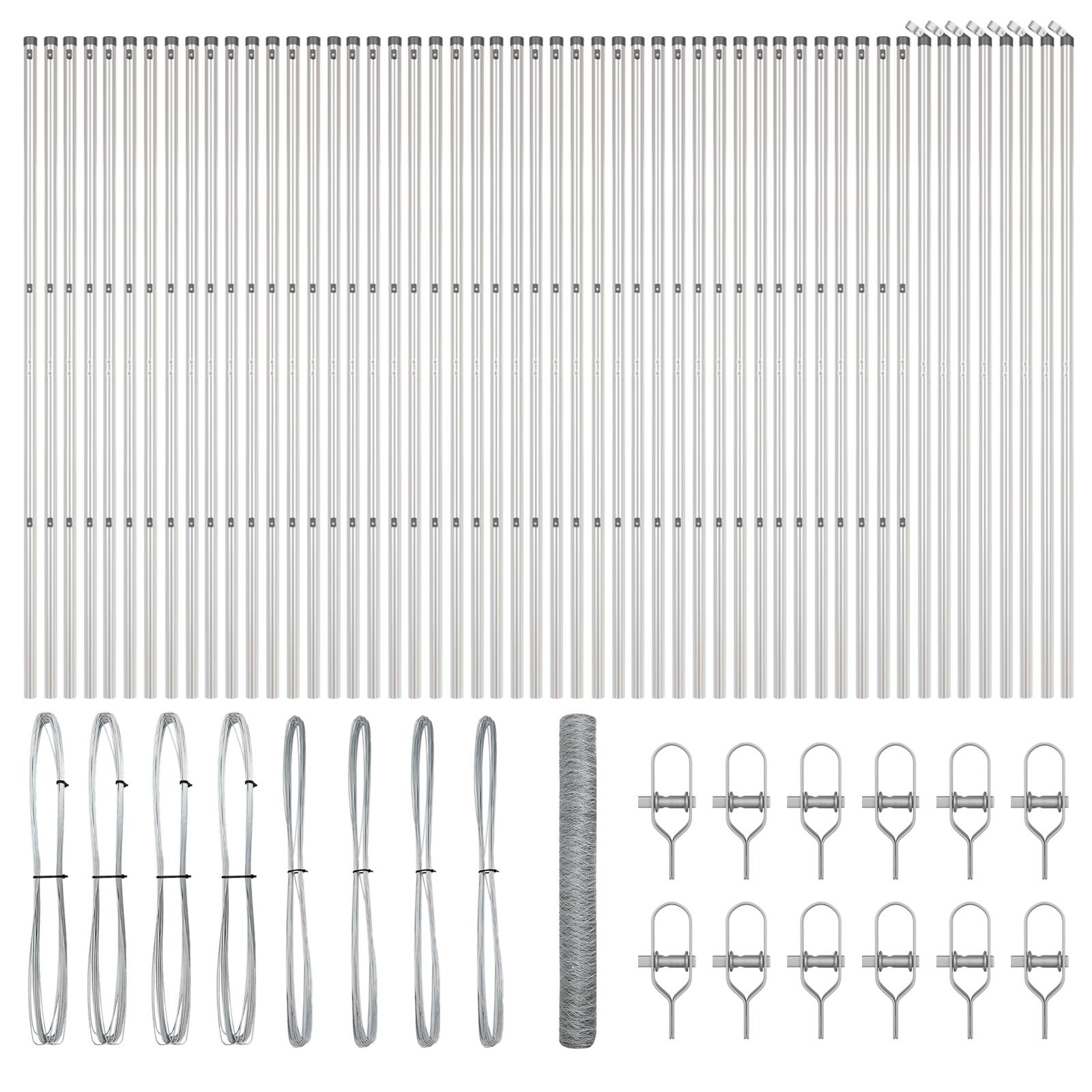 vidaXL Sechseckzaun 1x100 m Verzinkter Stahl