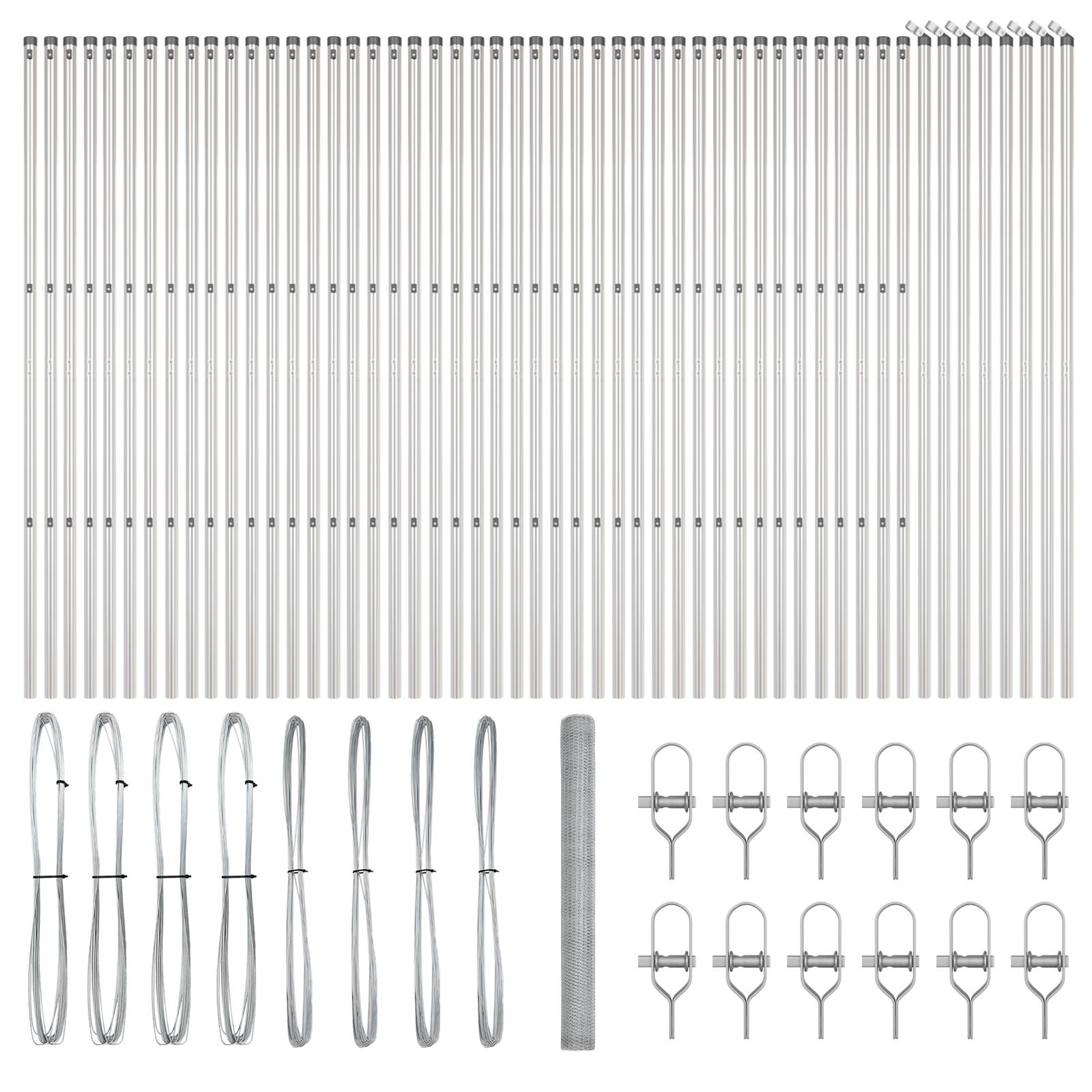 vidaXL Sechseckzaun 1,6x100 m Feuerverzinkter Stahl