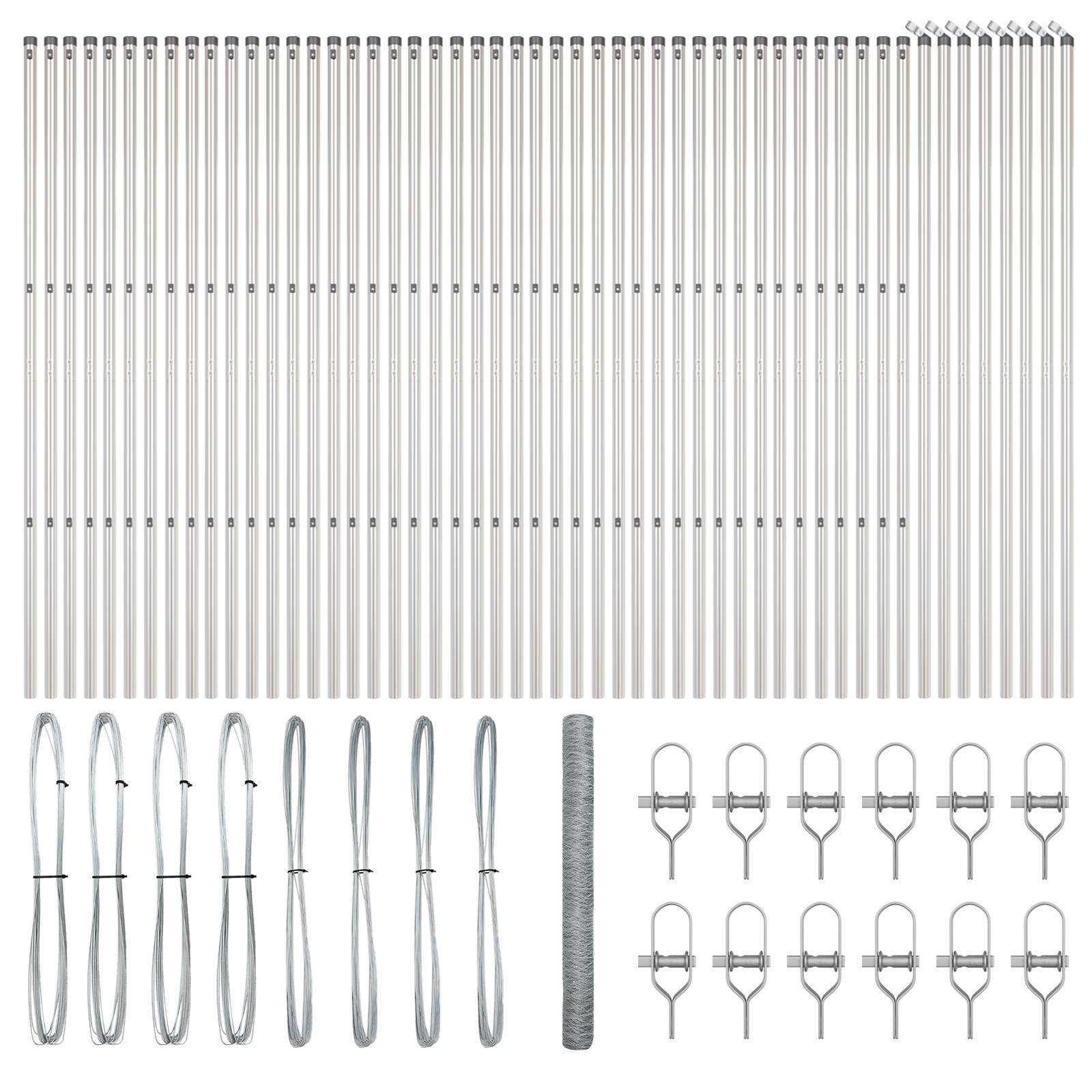vidaXL Hexagonzaun 1,5x100 m Galvanisierter Stahl