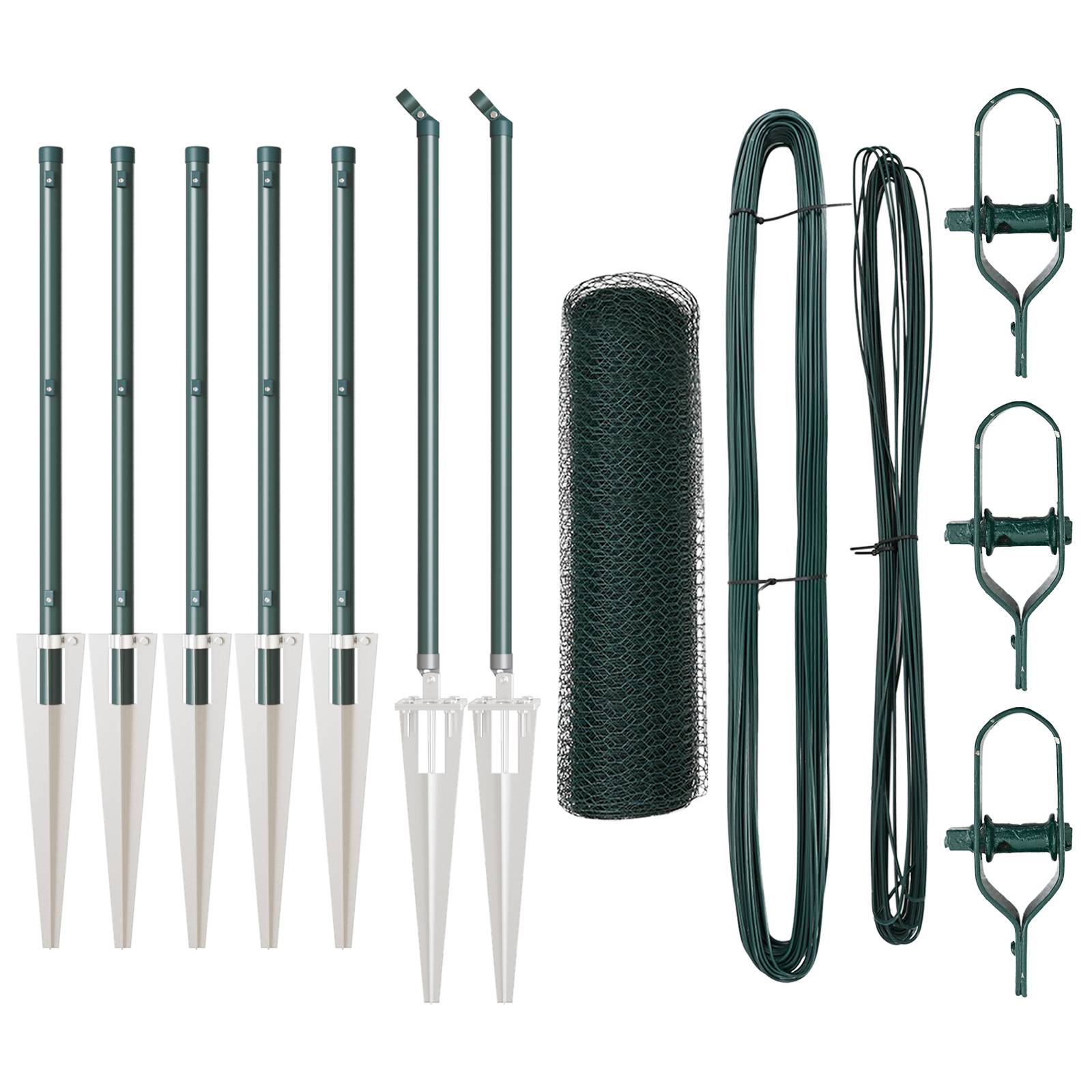 vidaXL Sechseckzaun Grün 0,8x10 m Stahl