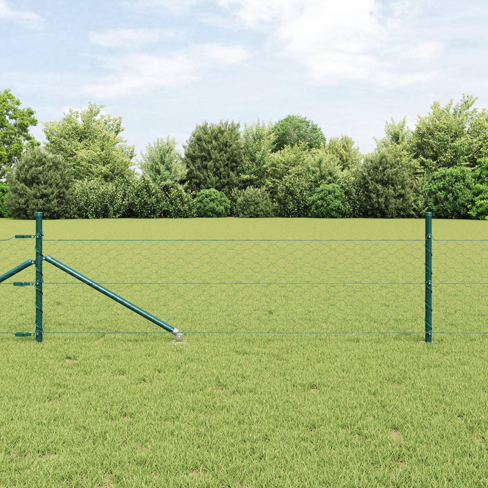 vidaXL Sechseckzaun Grün 0.5x100 m Stahl