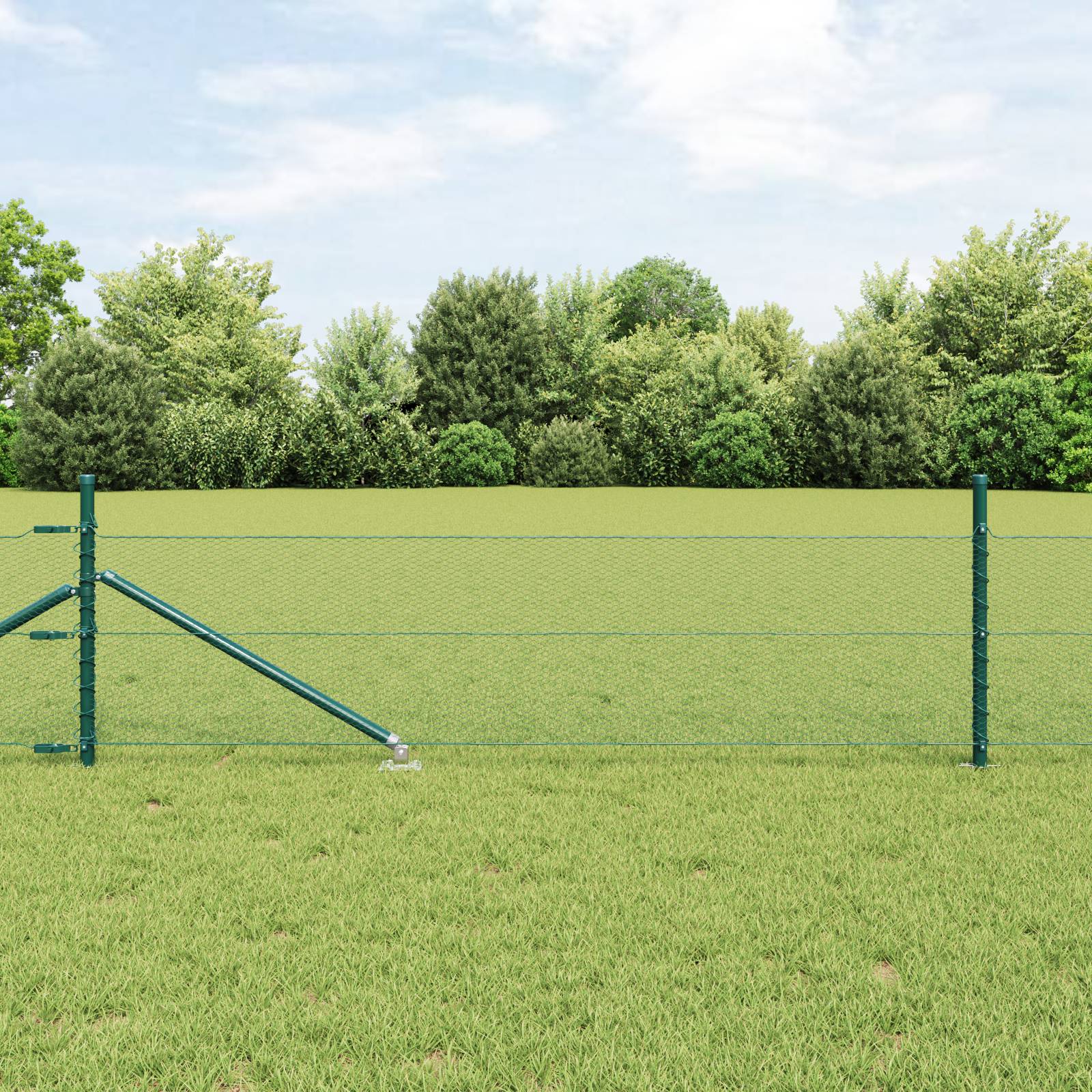 vidaXL Hexagonzaun Grün 0,5x50 m Stahl