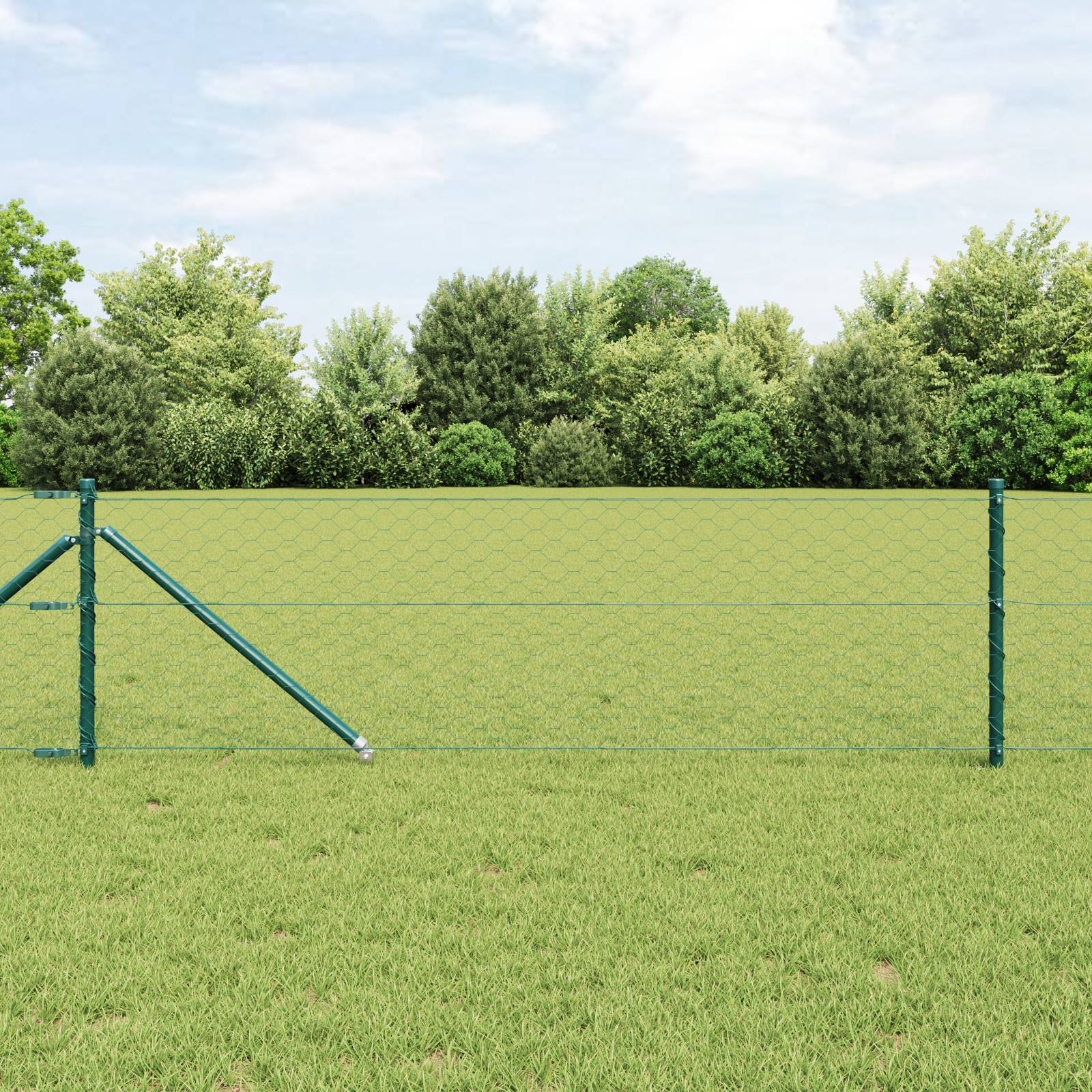 vidaXL Sechseckzaun Grün 0.8x100 m Stahl
