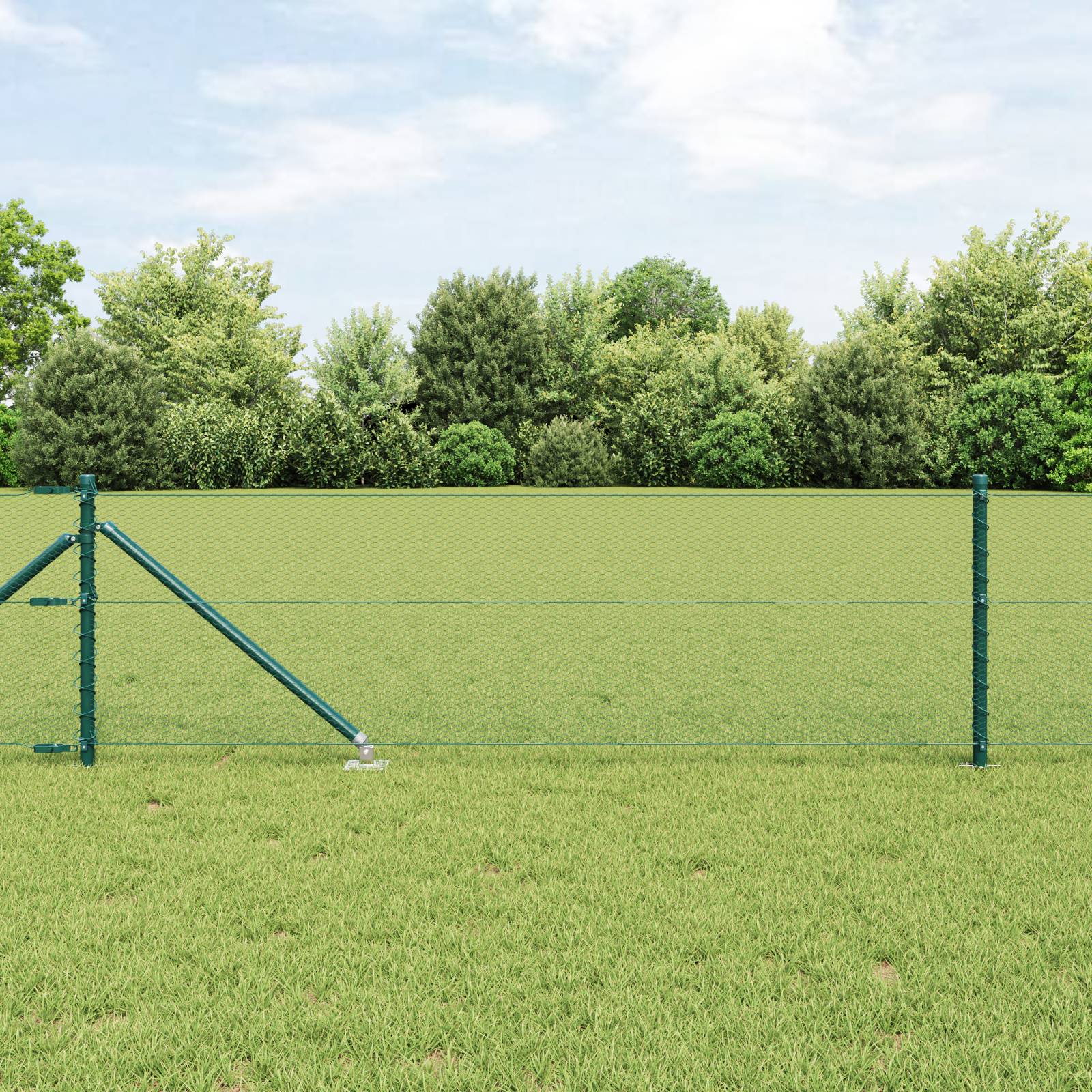 vidaXL Sechseckzaun Grün 0,8x50 m Stahl