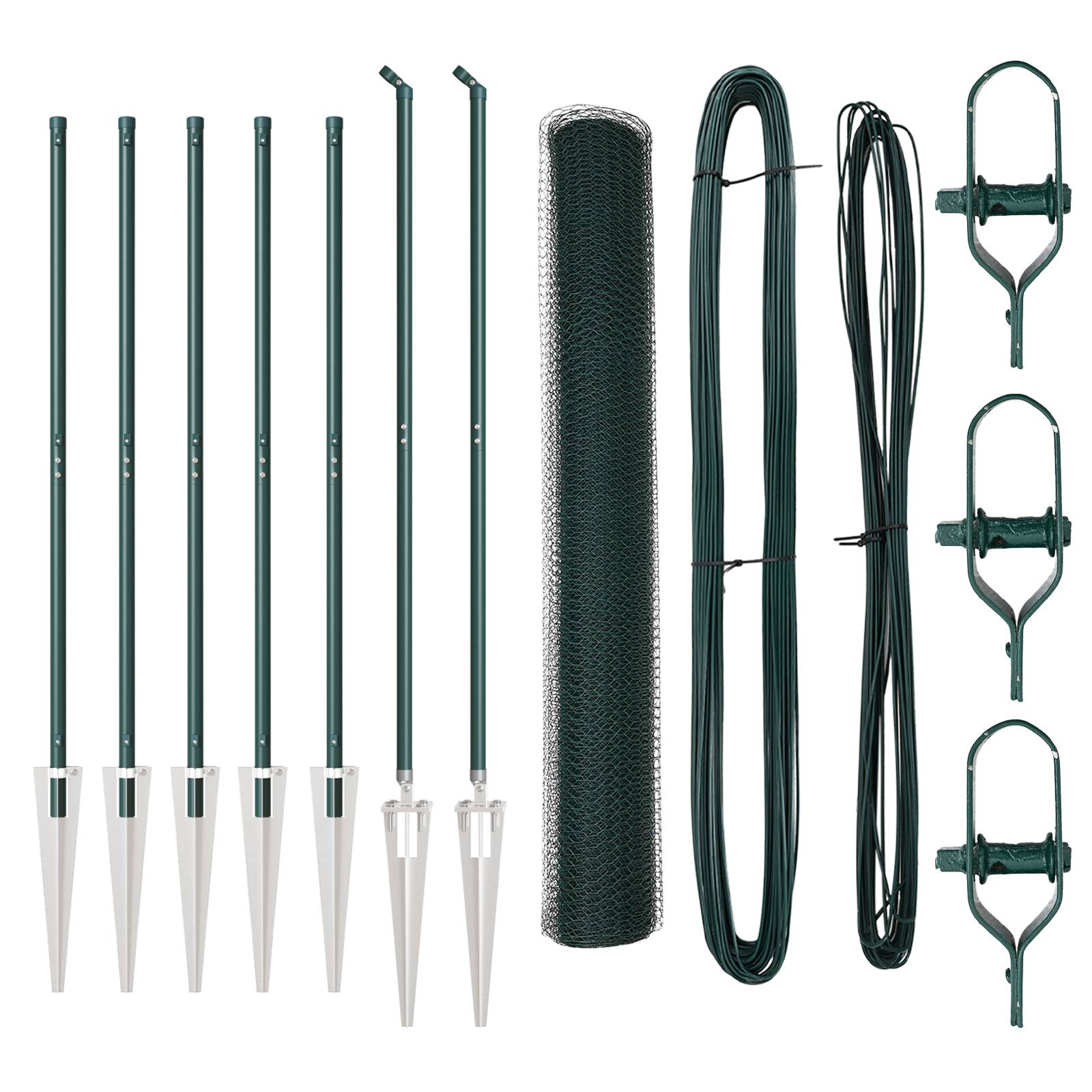 vidaXL Hexagonzaun Grün 1,4x10 m Stahl