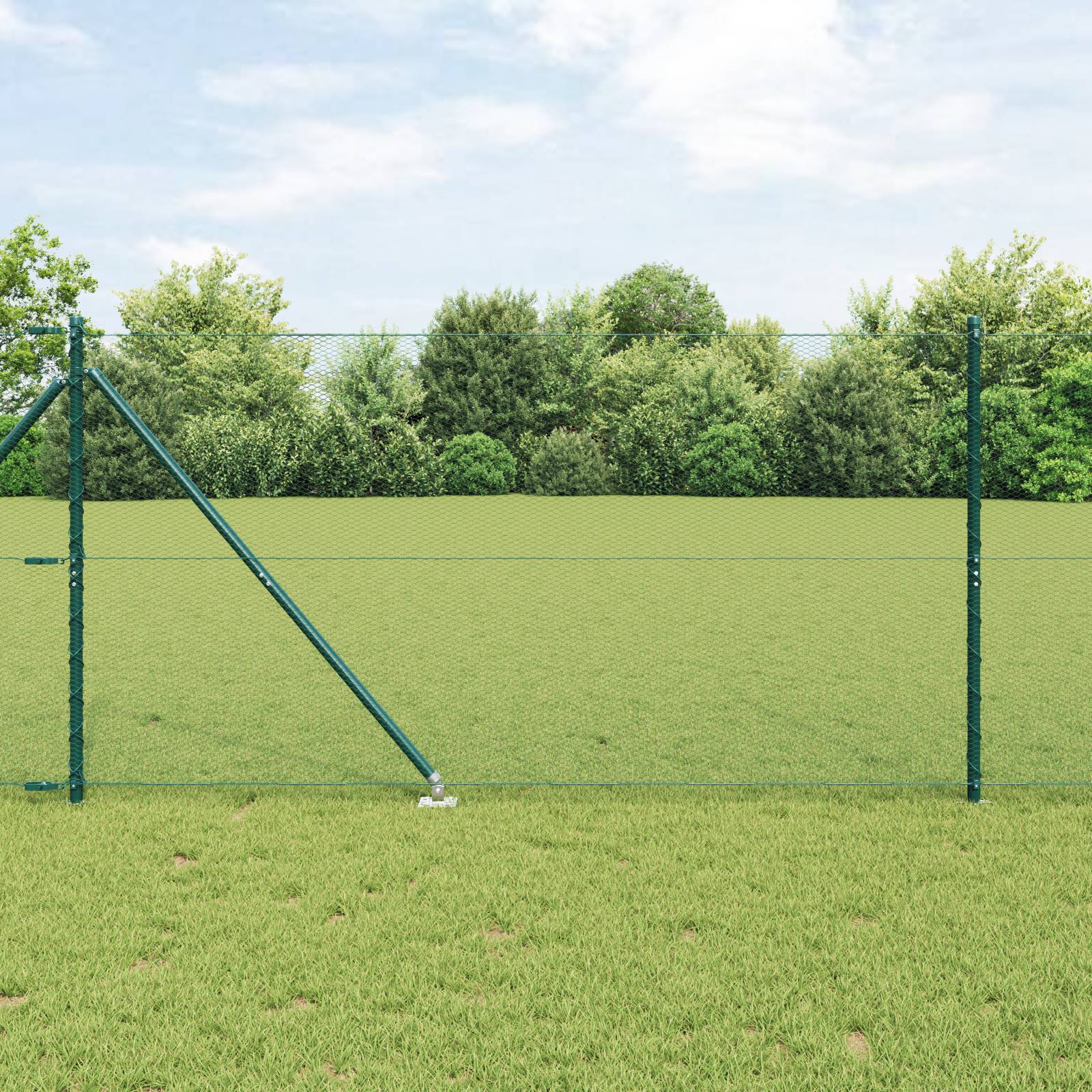 vidaXL Hexagonzaun Grün 1,4x50 m Stahl